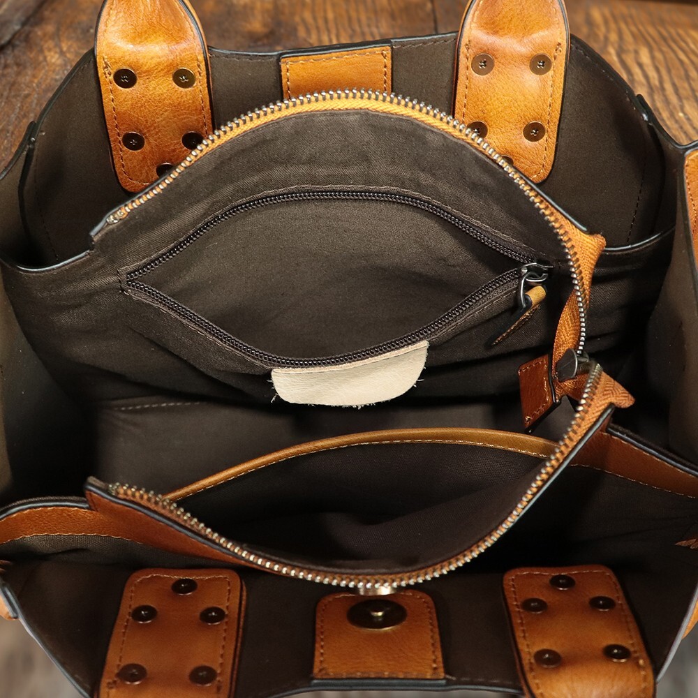 Genuine Leather Purses and Handbags Women Tote Bag Vintage Shoulder Bag Satchel