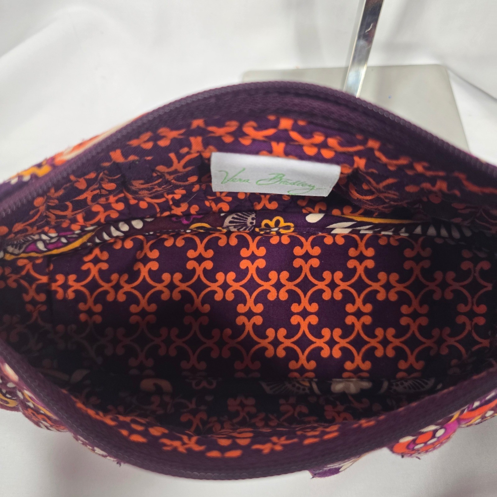 Vera Bradley Plum boho Quilted Cotton Crossbody Bag Purple Paisley Floral Purse