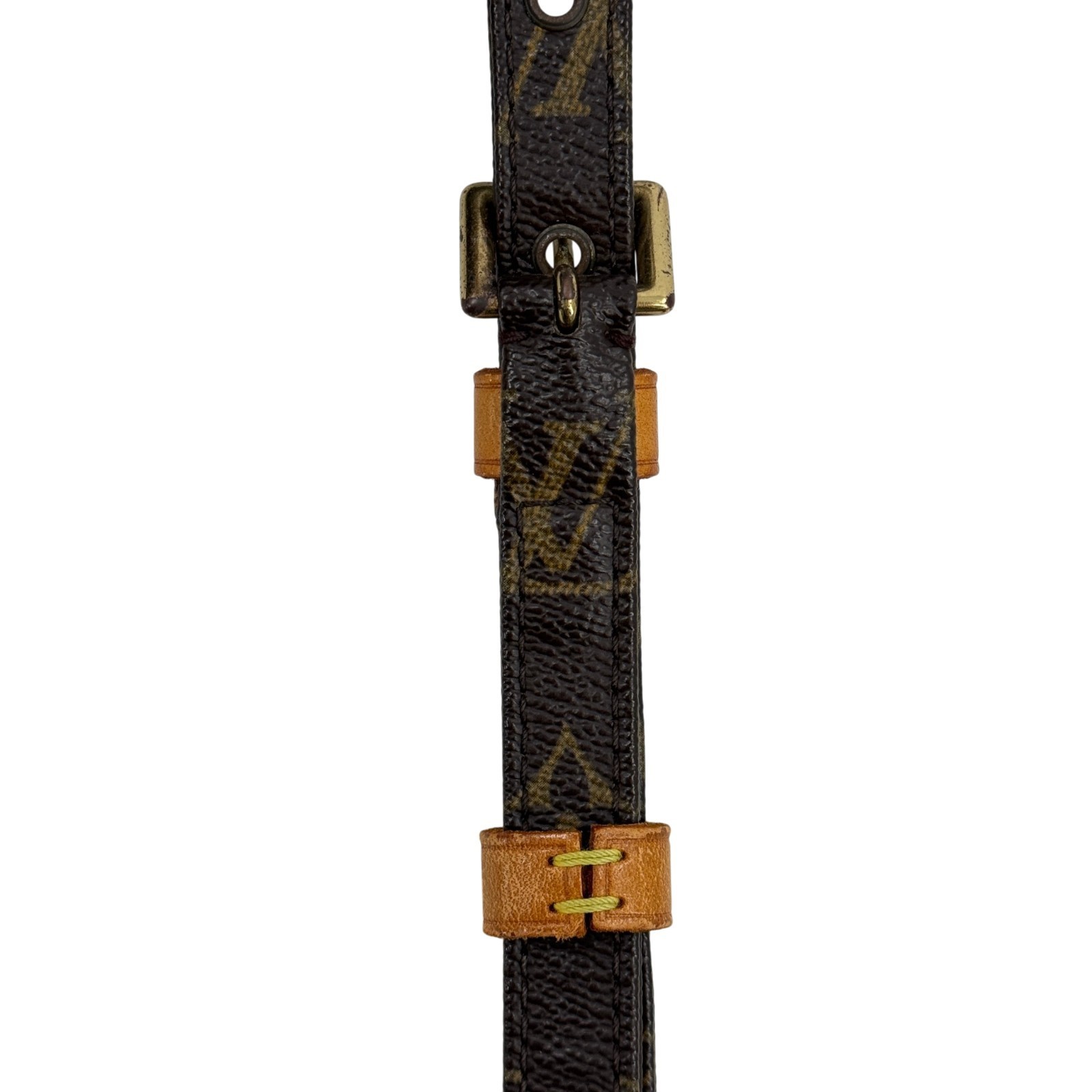 LOUIS VUITTON Non-Adjustable Shoulder Strap Monogram Canvas Gold Tone Clasp