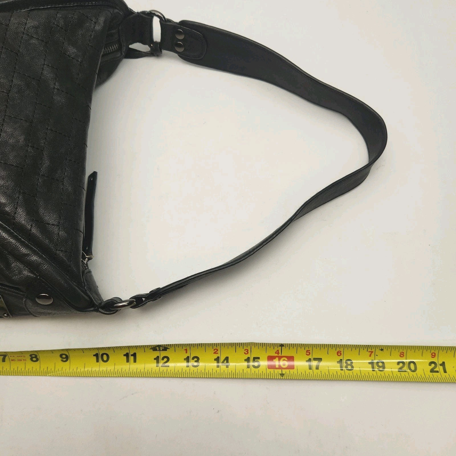 Joe’s Jeans Purse Black Leather Shoulder Bag Metal Studs Biker Hippie Y2K