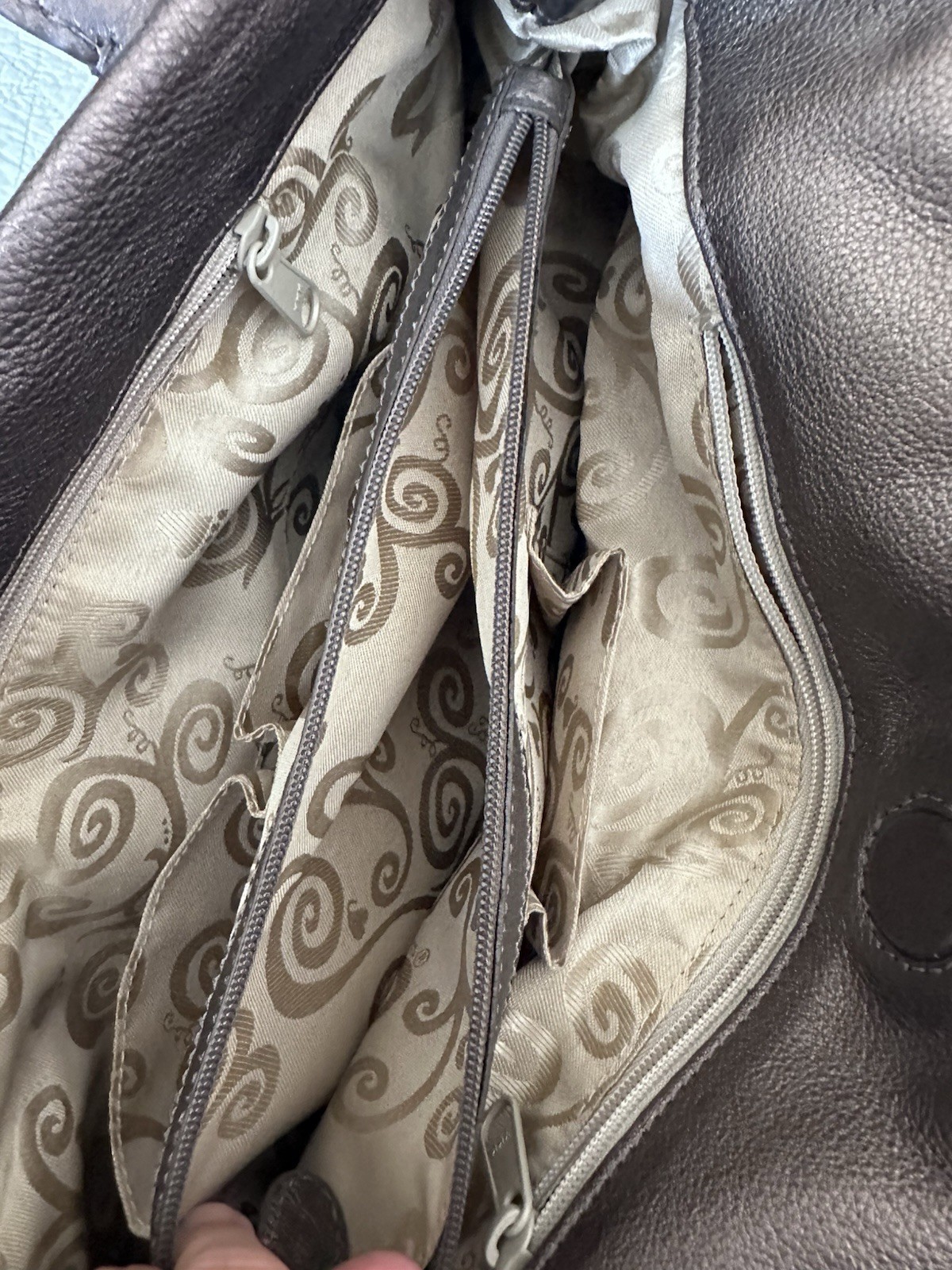 Brighton Nala Pewter Leather Handbag Masterpiece Collection