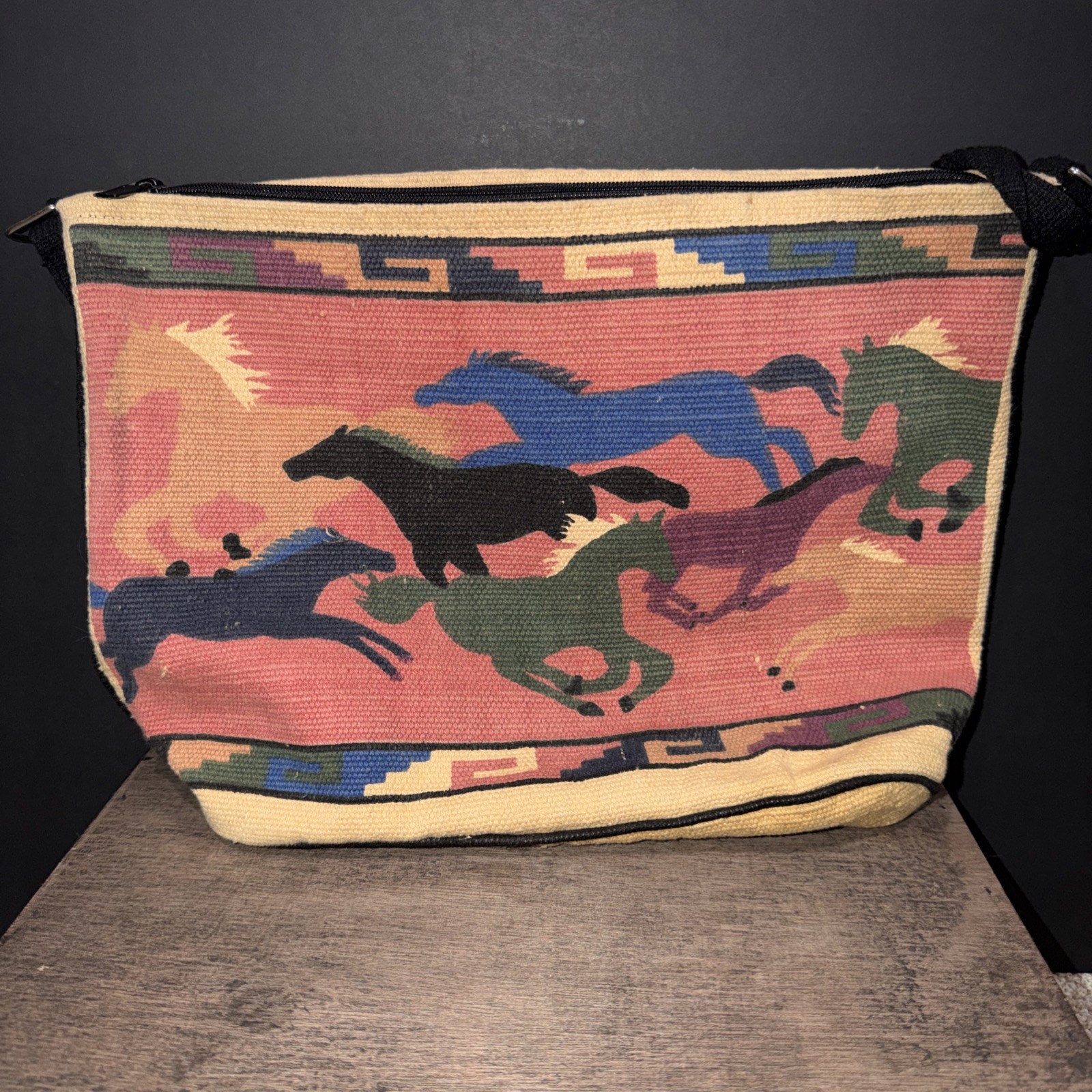El Paso Saddle Blanket Co. Women’s Purse Horses, VGC Pre-owned Equestrian Tote