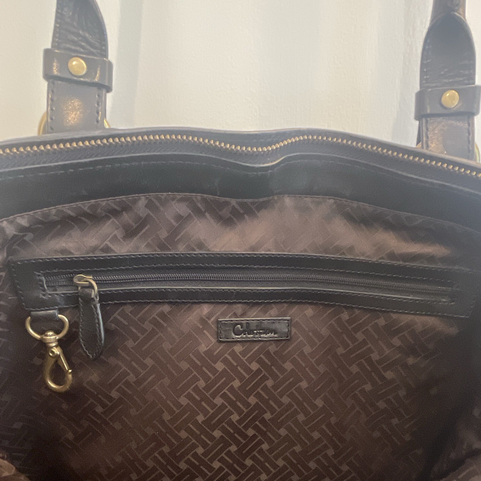 Cole Haan Black Leather Tote Bag Braided Straps Shoulder Purse NWOT