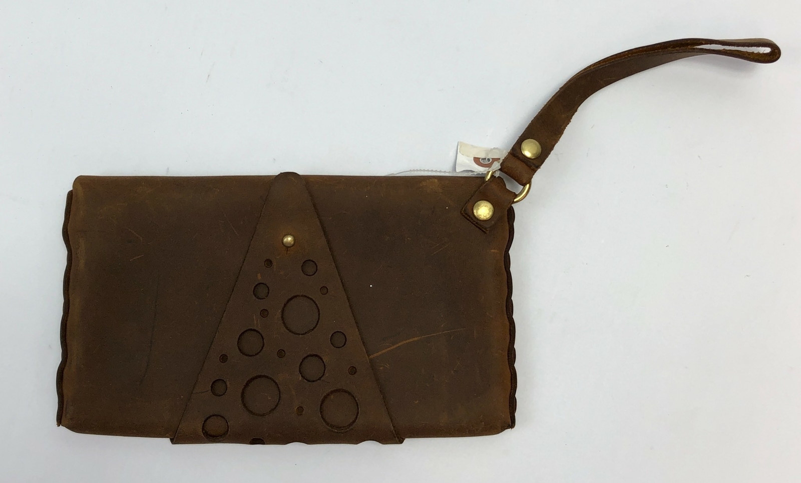 Paolo Angelucci Bag Clutch Leather Brown Women’s 5 x 9 inch
