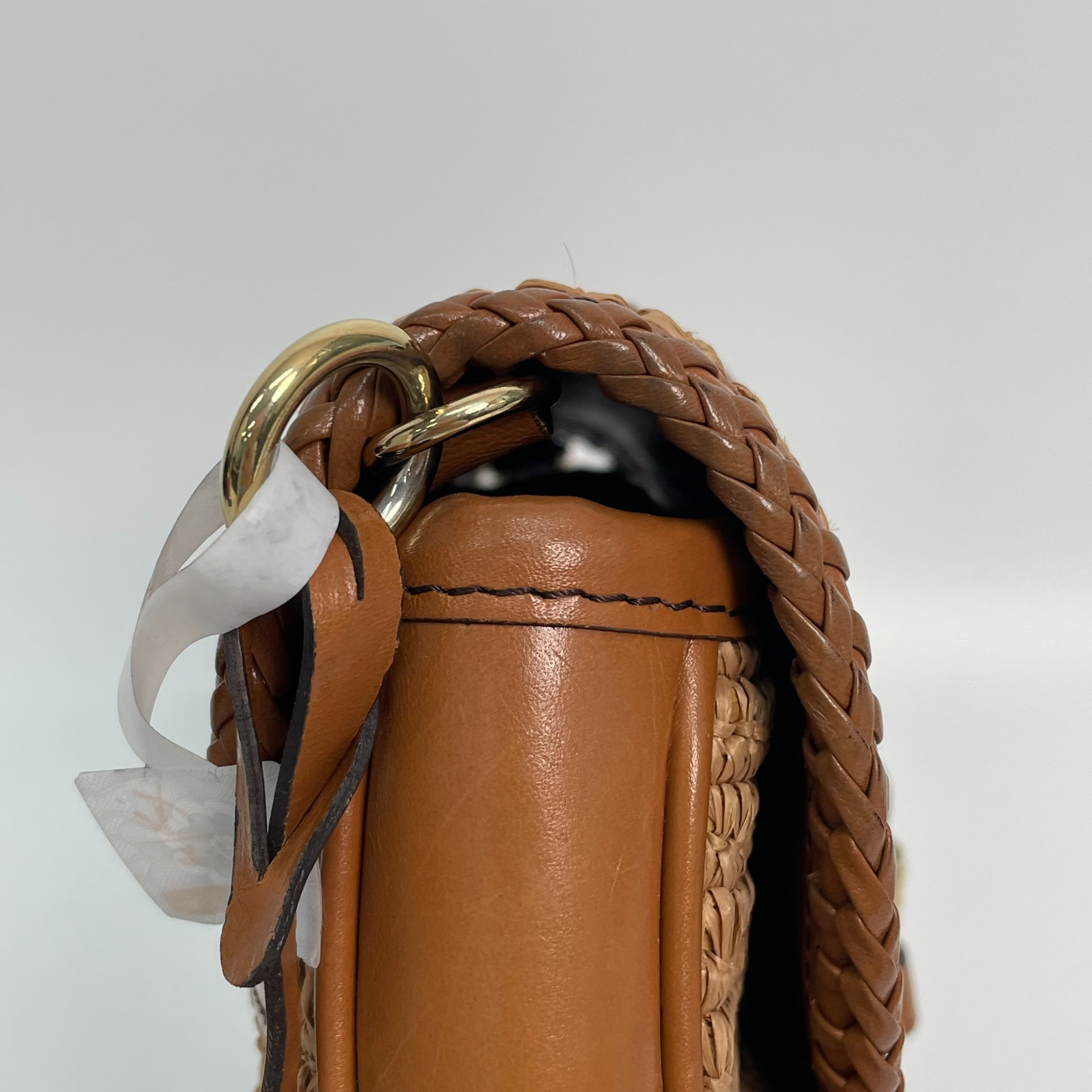 Authentic Burberry Raffia Woven Messenger Bag Raffia and Leather Messenger Bag