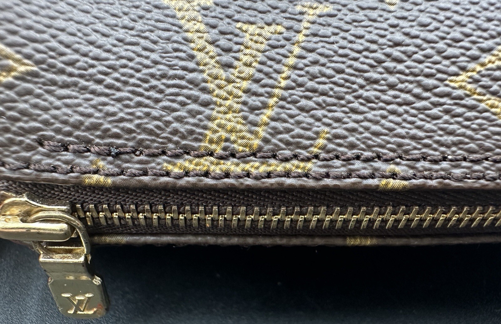 Louis Vuitton Monogram Brown Papillon Accessory Pochette Pouch Bag Cylinder 6.5”