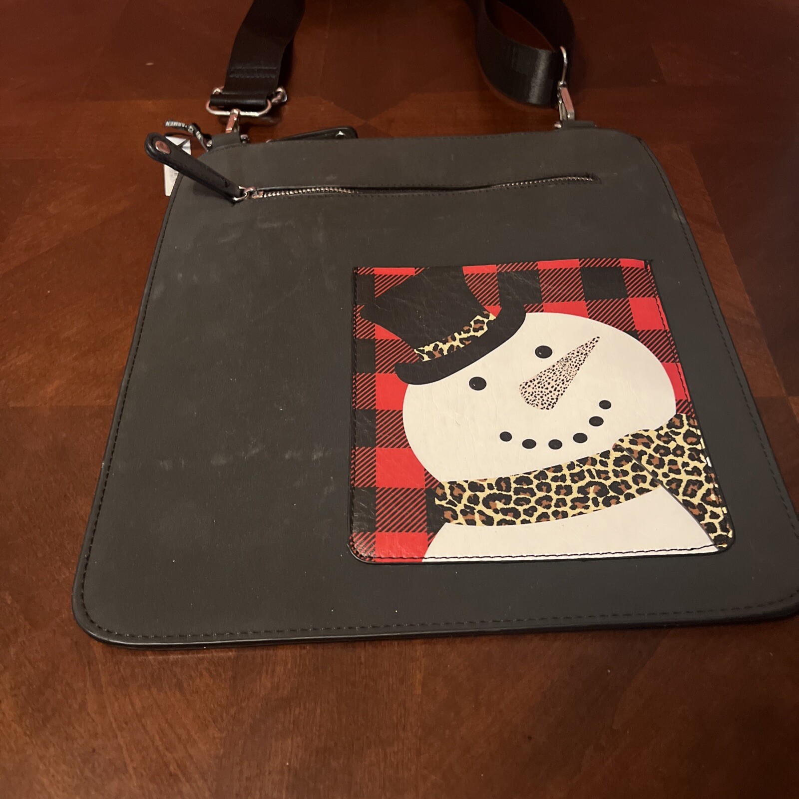 Coco + Carmen Snowman Crossbody Handbag Purse Vegan Leather Christmas Theme