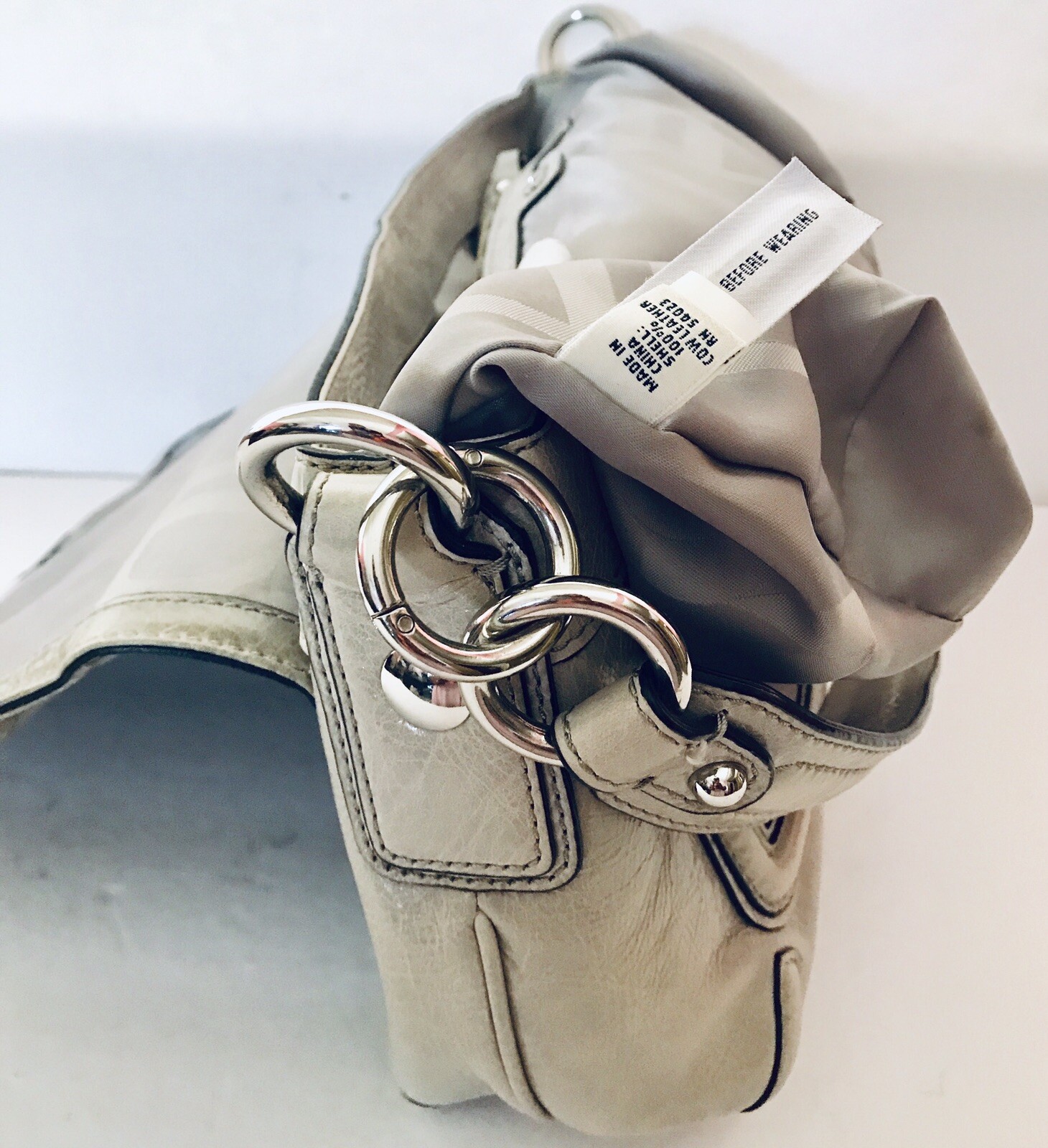 Banana Republic Grey Crinkle Leather Shoulder Bag “Pls Check Last Picture As Is