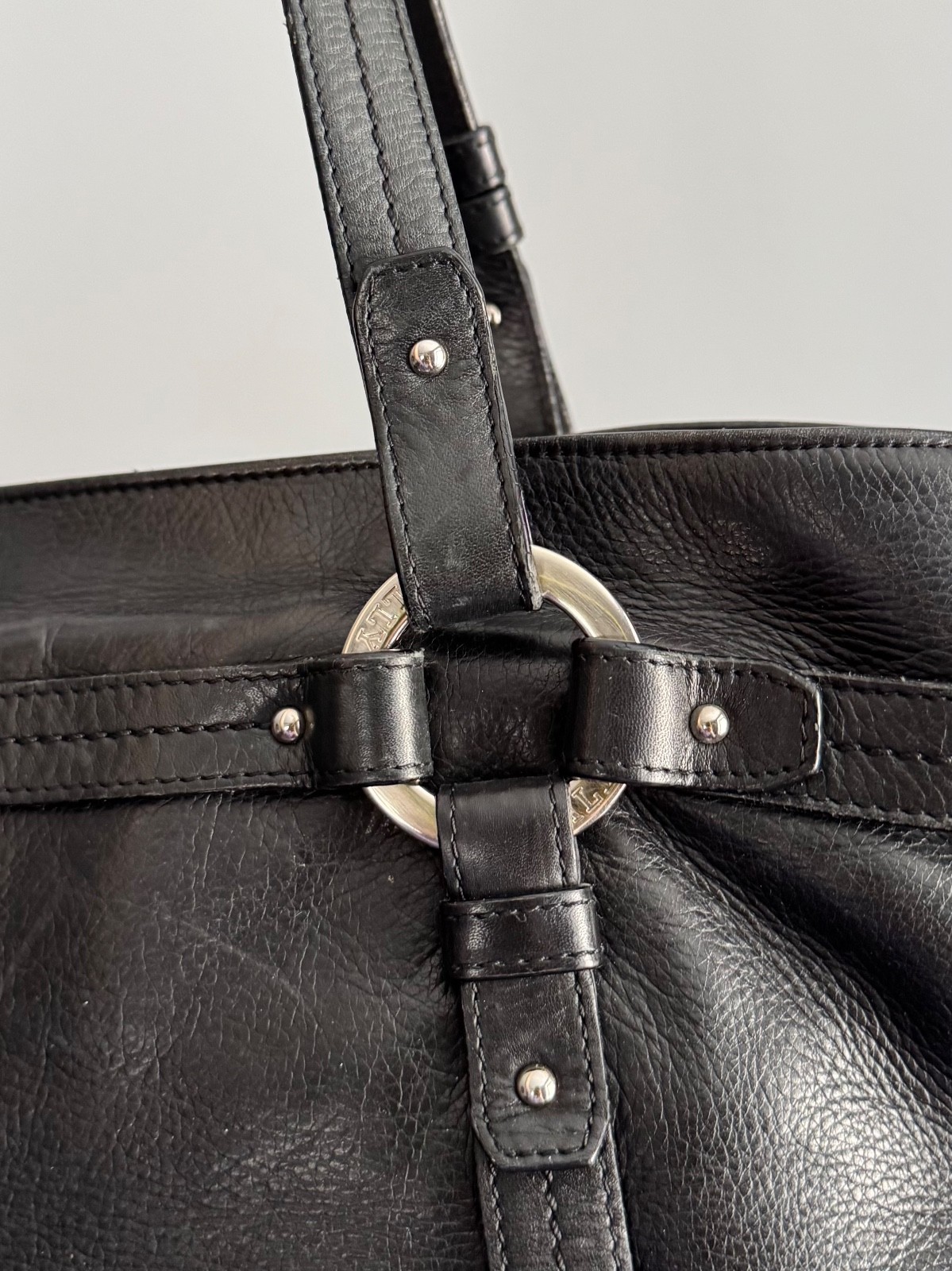 Authentic Vintage Bally Quilted Black Leather Tote / Shoulder Bag y2k