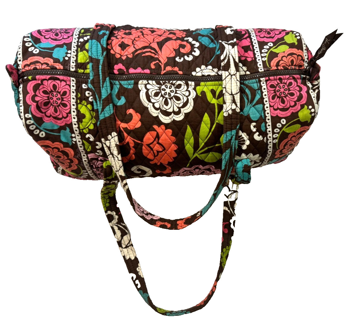 VERA BRADLEY LOLA FLORAL DUFFLE TRAVEL WEEKENDER OVERNIGHT BAG SIZE 18″x8″x8.5″