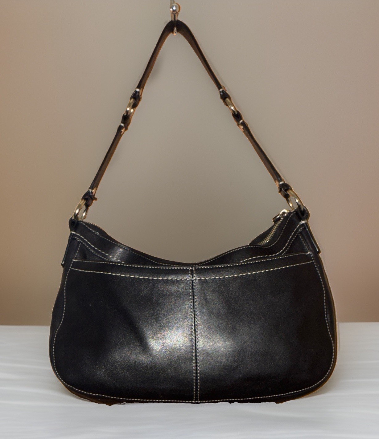Vintage Coach Soho Leather Double Pocket Shoulder Bag