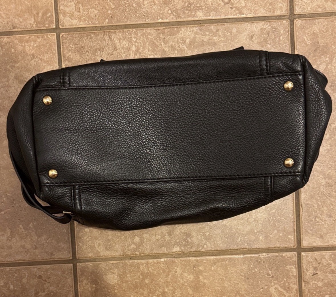 Michael Kors Gansevoort Black Shoulder Bag Gold Hardware Buckle Accents Pockets