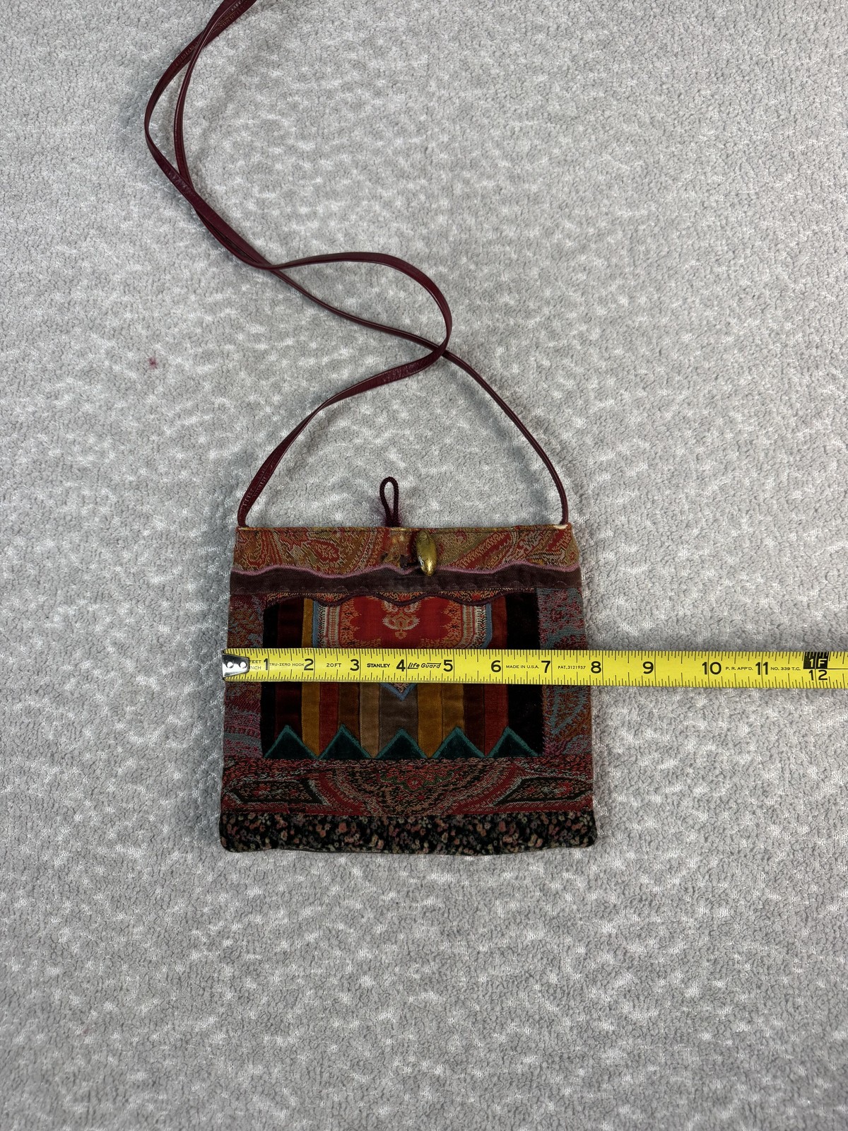 Henri Bendel Crossbody Bag Womens Small Multicolor Velvet Paisley Bohemian