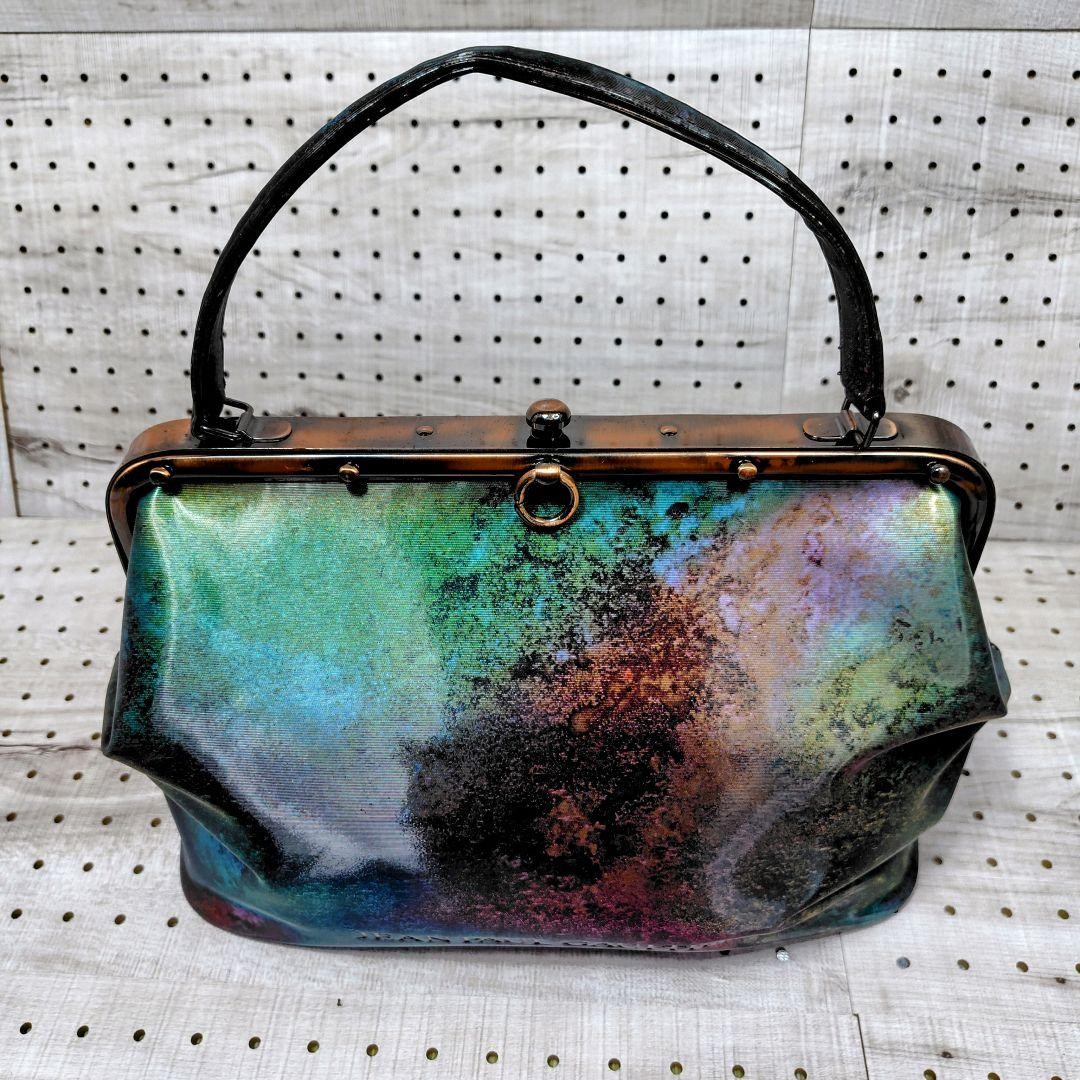 Jean Paul Gaultier Iridescent V-Cyber Kiss Lock Handbag Designer Authentic