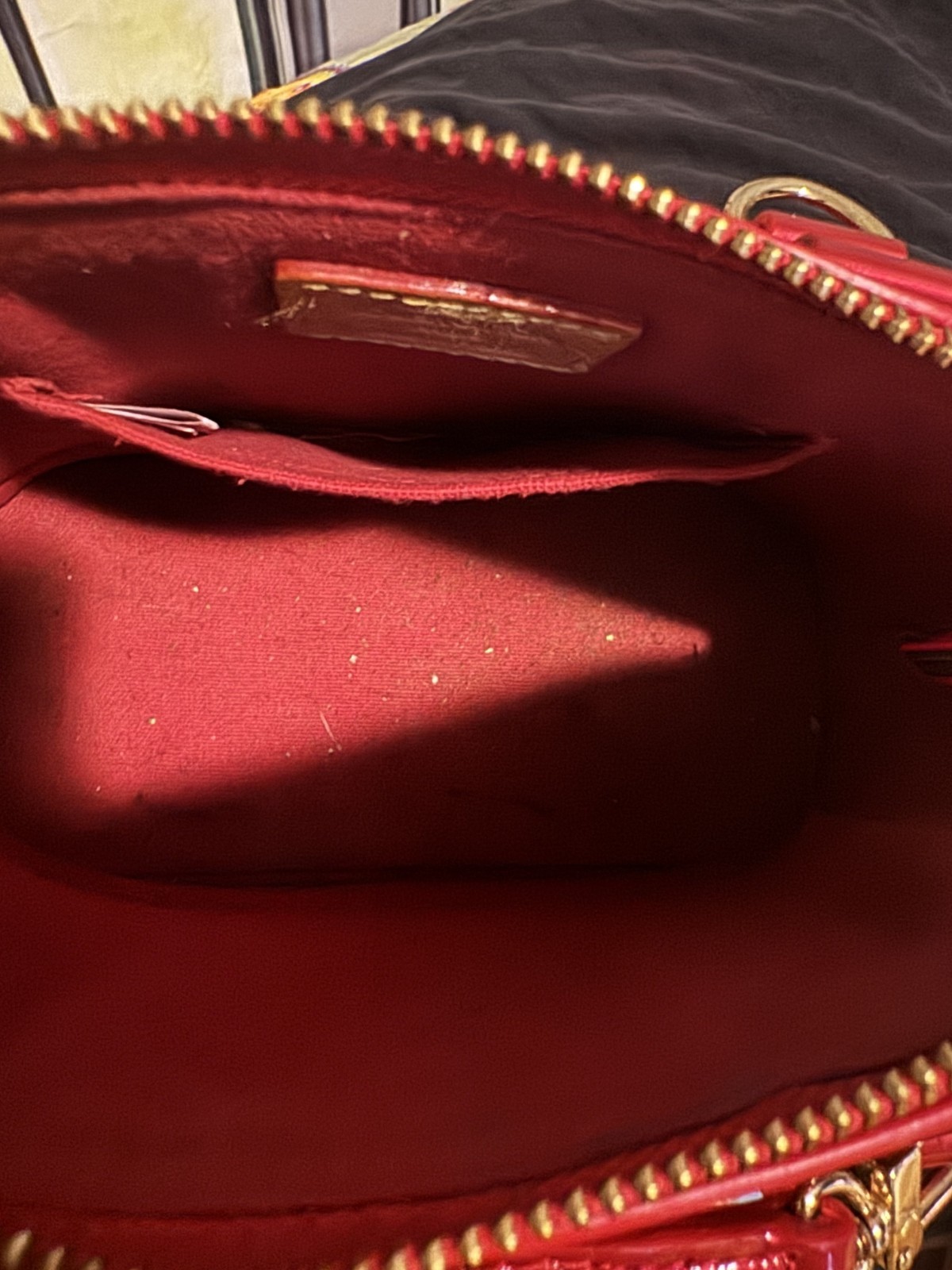 Louis Vuitton Alma Satchel BB Red Leather