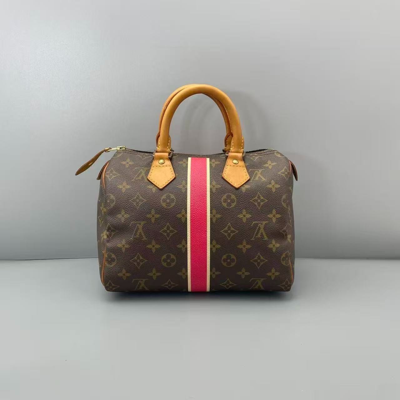 Louis Vuitton LV Speedy 25 Brown Monogram Heritage Stripe Handbag
