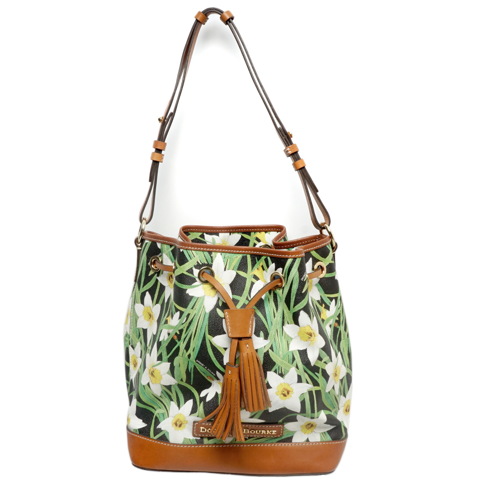Dooney & Bourke Daffodil Drawstring Bag Black, Yellow, White, Green Bucket Bag