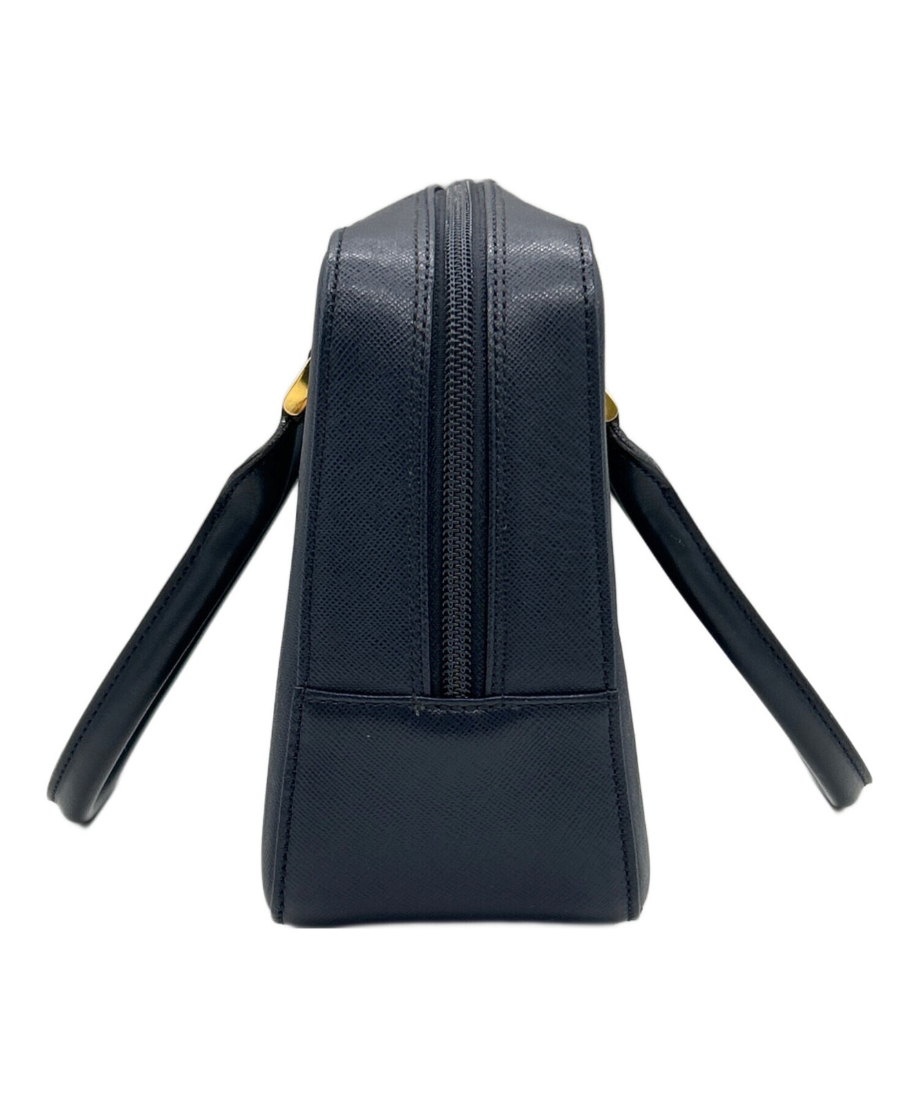 BURBERRY Handbag Navy Nova Check Lining With Logo Plate From Japan