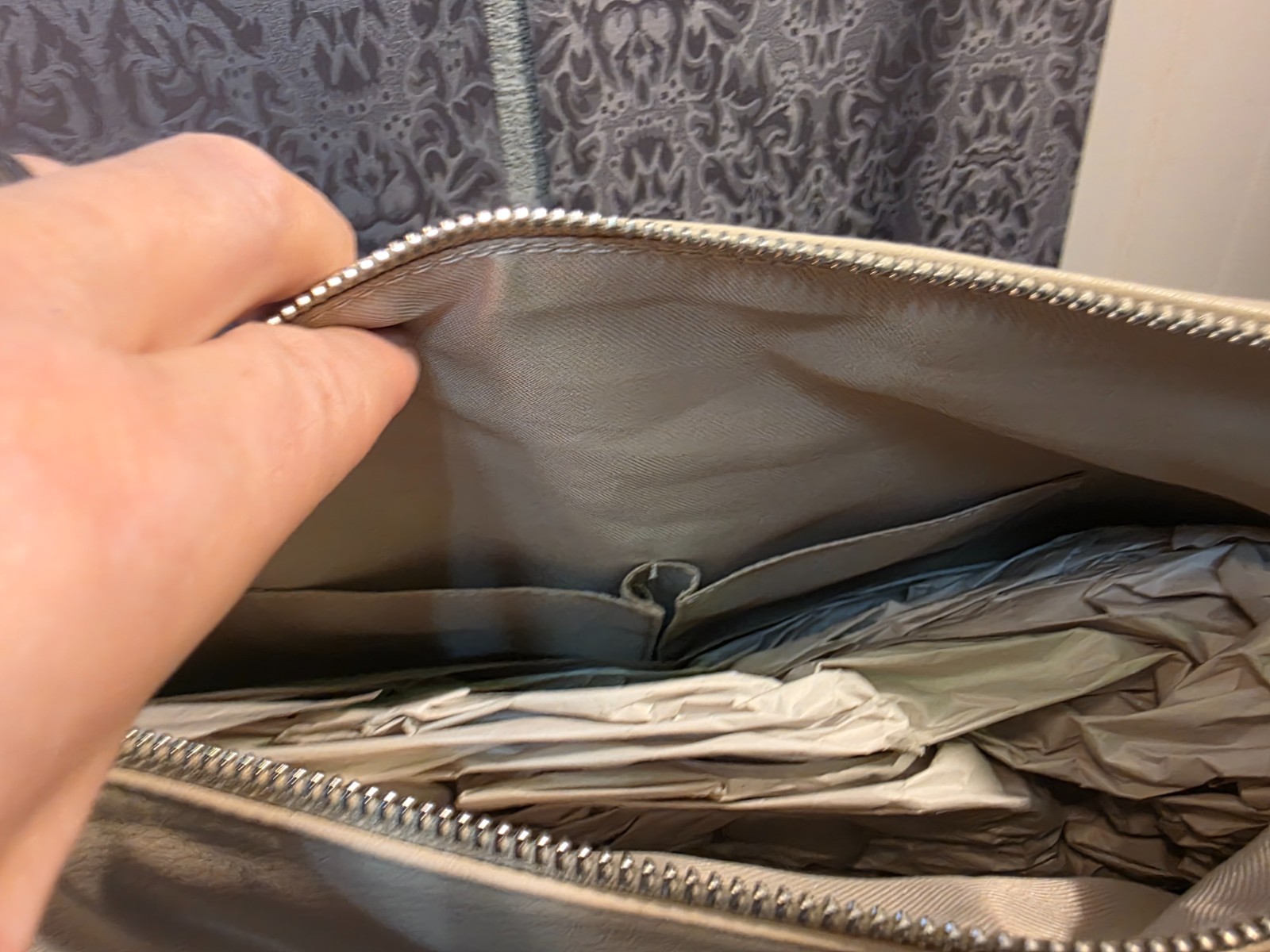 A New DAy Women’s taupe purse 16x10x4 inches tag $35