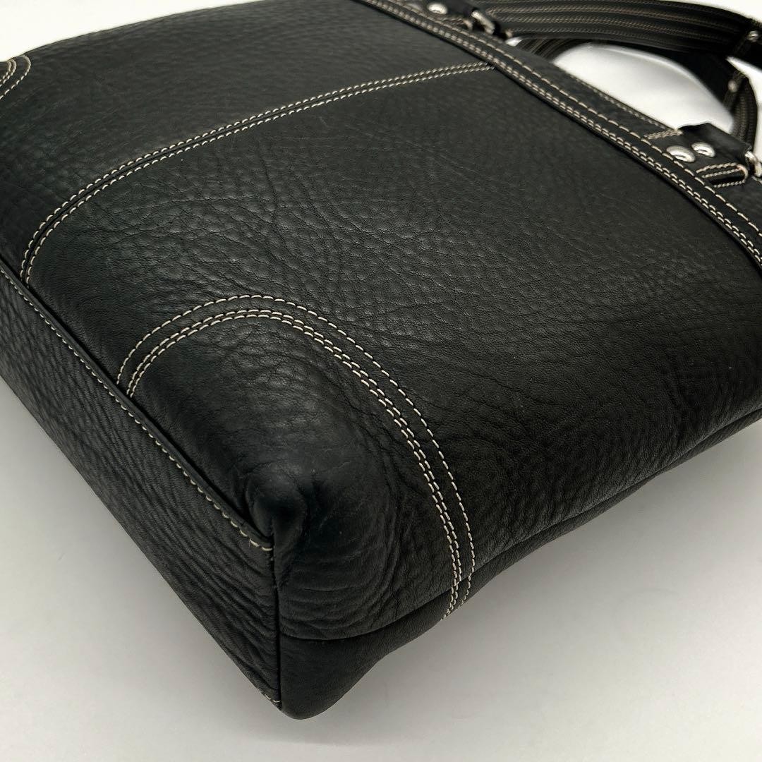 Authentic COACH Leather Handbag Black 27.5cm Archival Turnlock Shoulder Bag