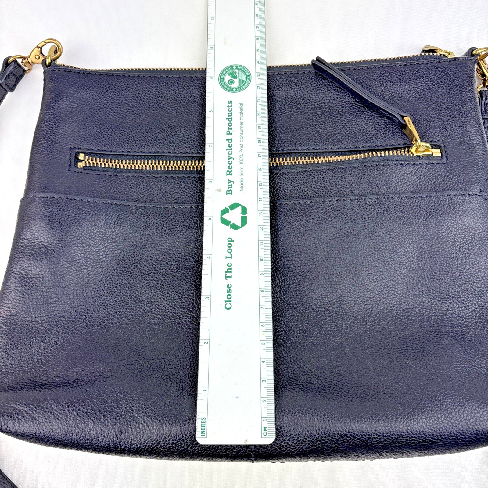 Black Fossil Fiona Crossbody Pebble Leather Purse 40″ Long Detachable Strap