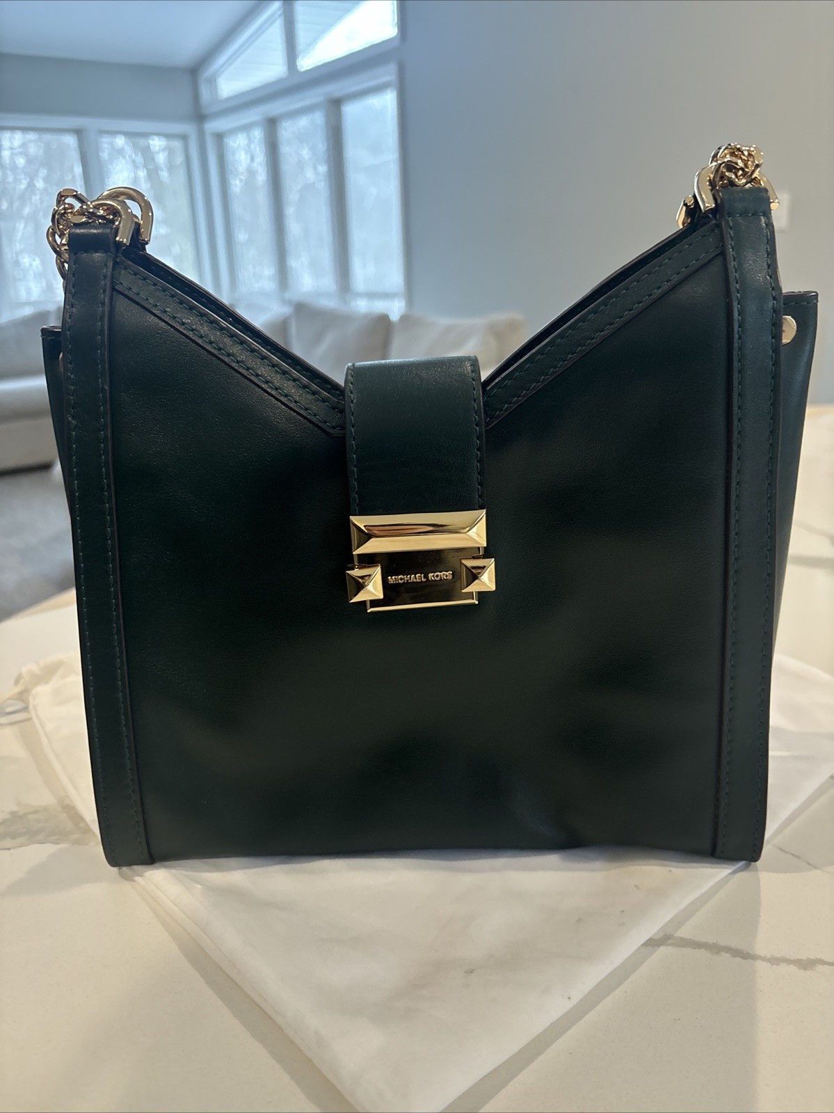 Michael Kors Whitney Chain Shoulder Bag Green NWT Authentic Fast Shipping!