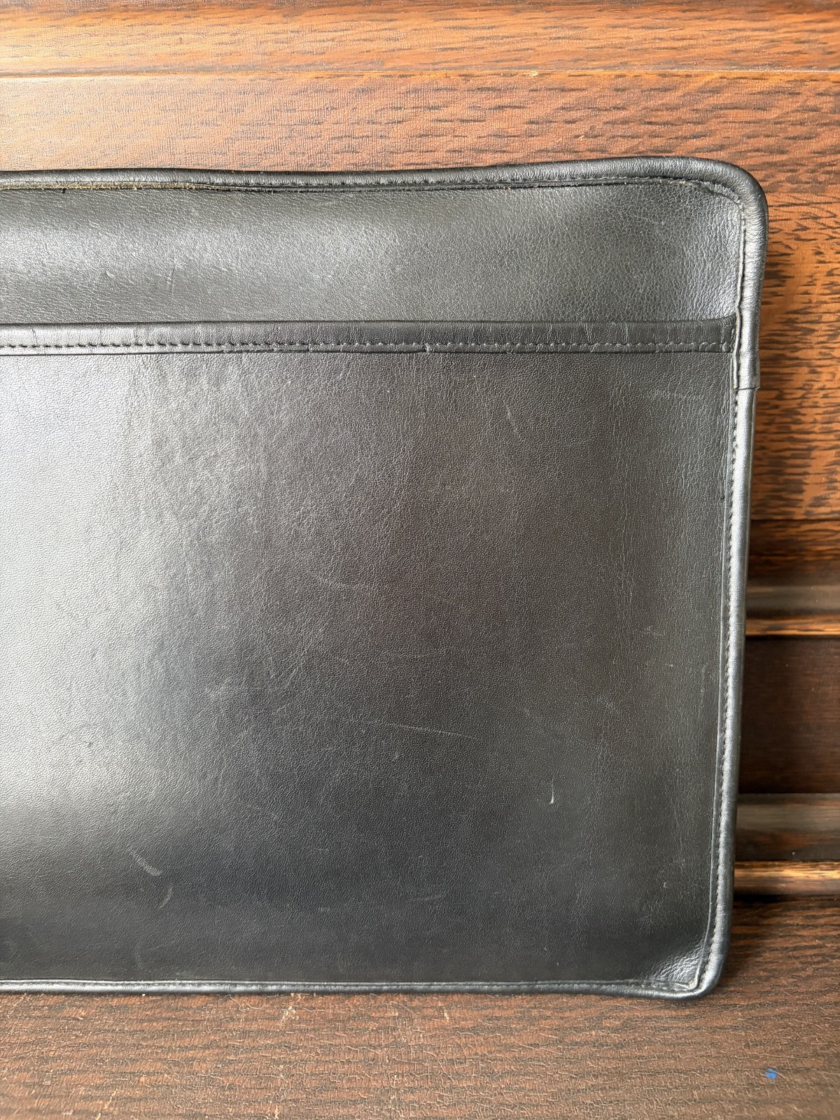 Vintage Coach Portfolio Case | Style 5225 | Black Leather with Brass Hardware