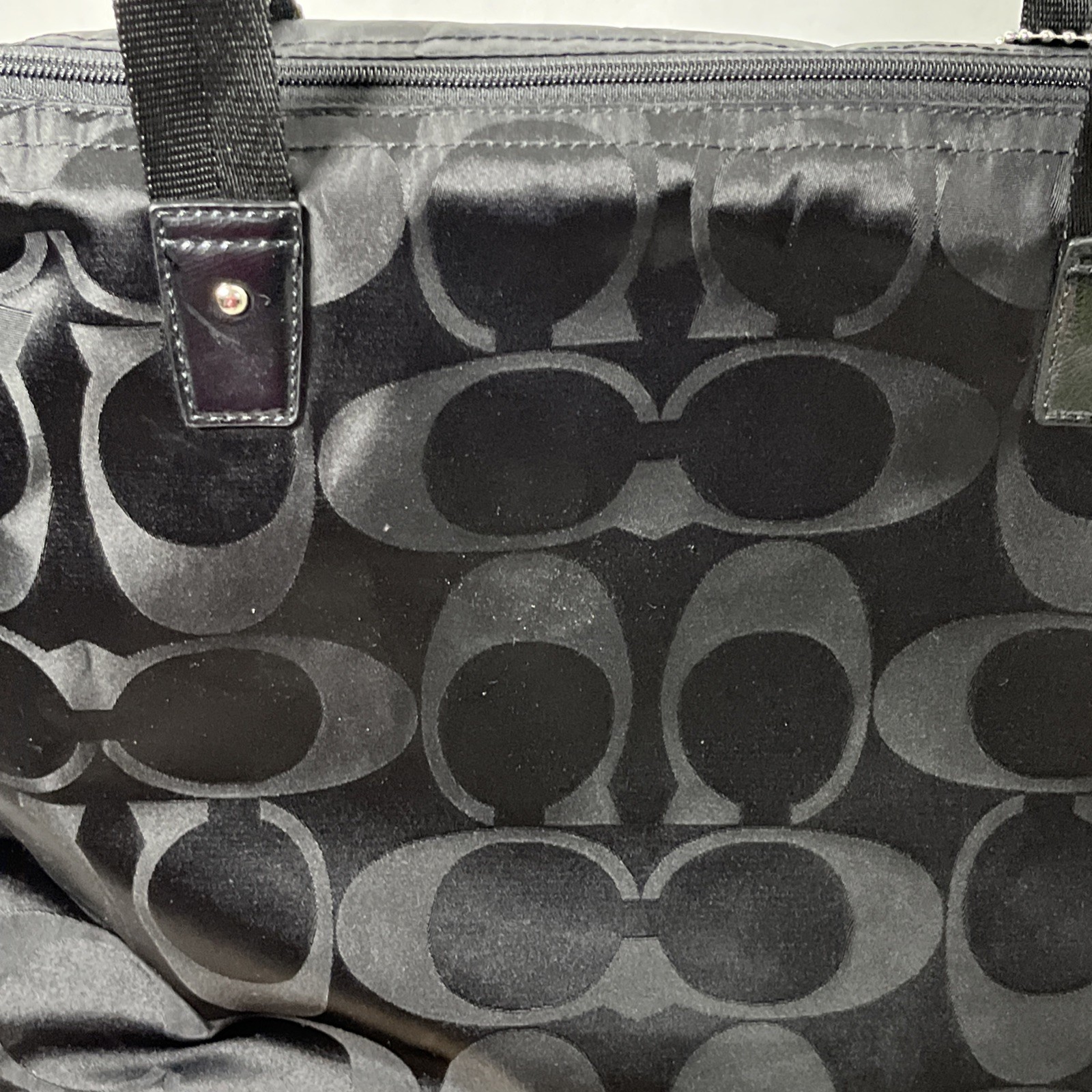 NWOT COACH Getaway Signature Nylon Packable Weekender Tote Black F77321