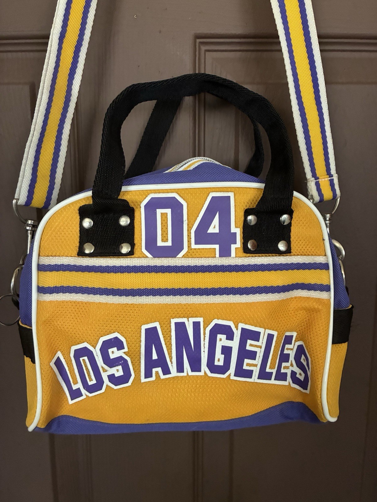 Los Angeles LAKERS #04 Purse Shoulder Bag LeBron James White NBA Basketball NWT
