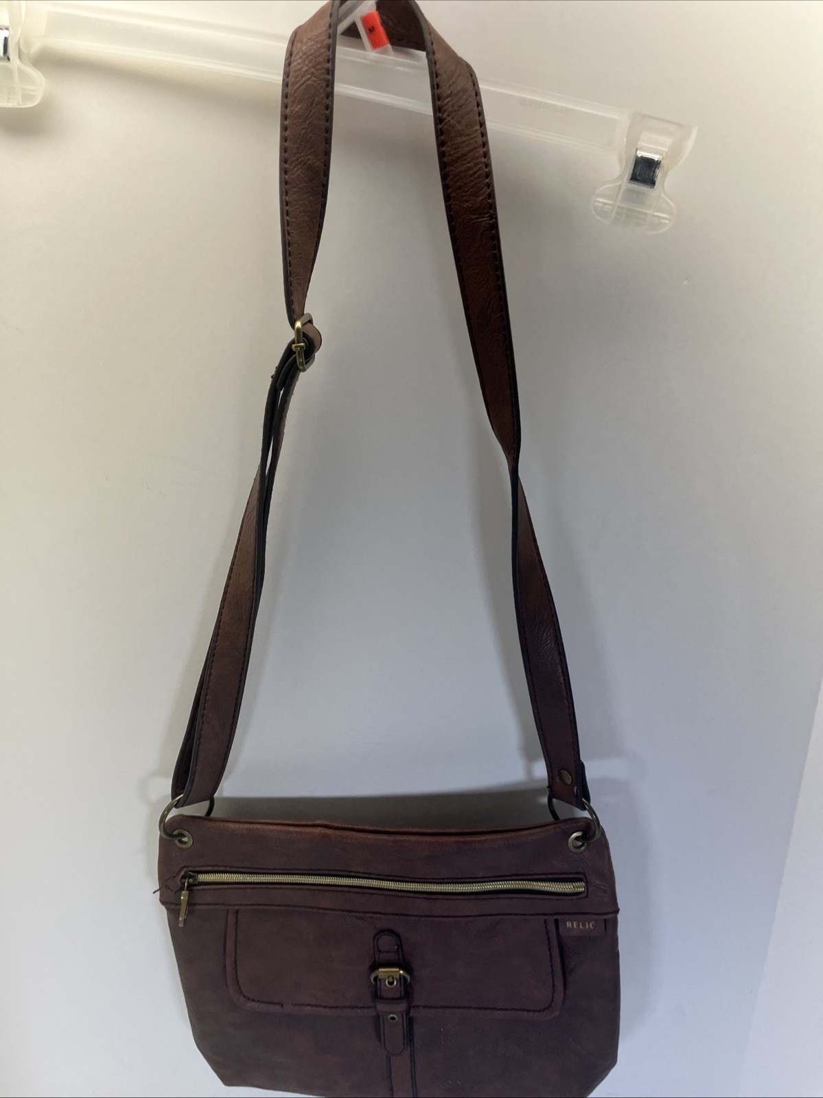 Relic Brown Cross Body Bag Adjustable Strap Purse Medium Size Dark Brown