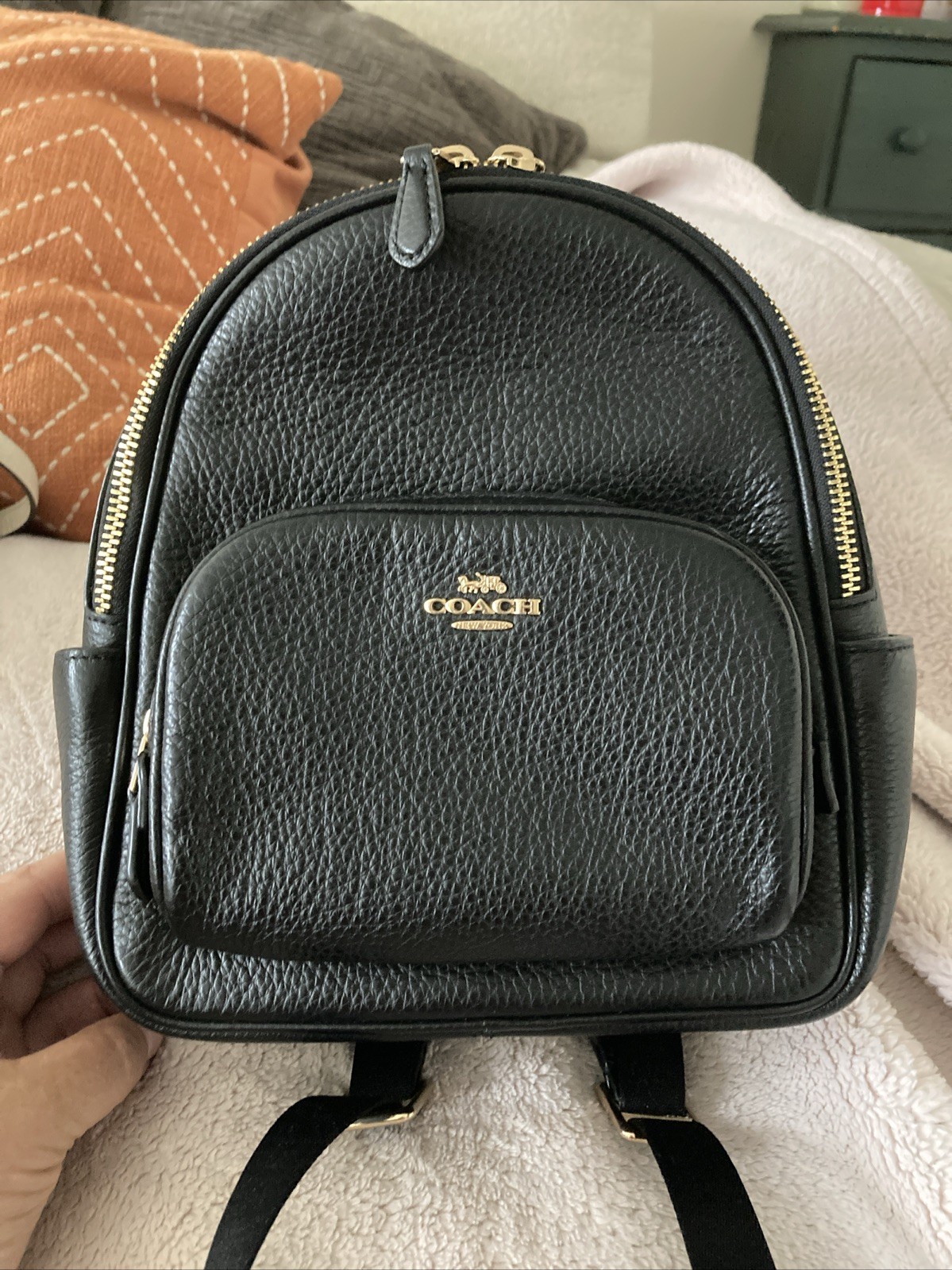 Coach Black Leather Backpack Bag