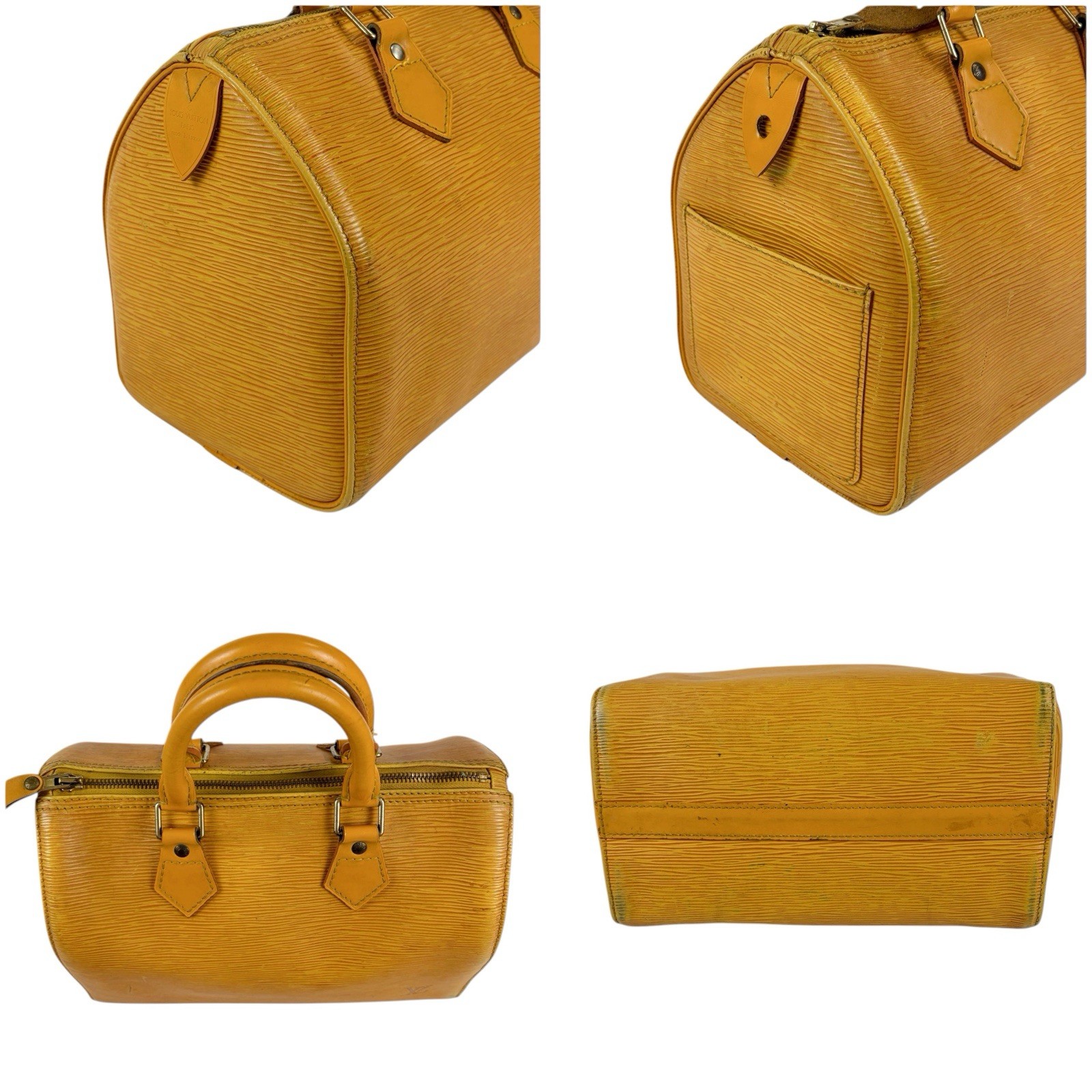 Louis Vuitton Speedy Satchel 25 Tassili Yellow Epi Leather Used Authentic