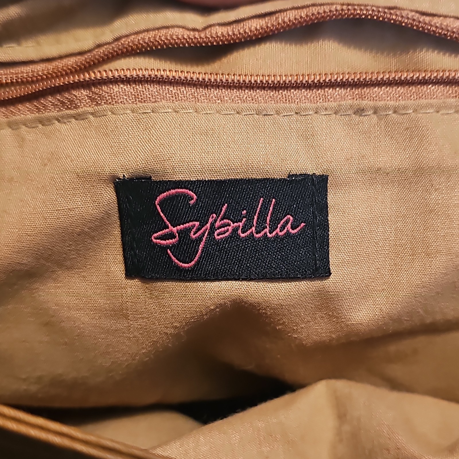 Sybilla Women’s Large Brown Messenger Bag Buckle Flap Adjustable Strap Silver