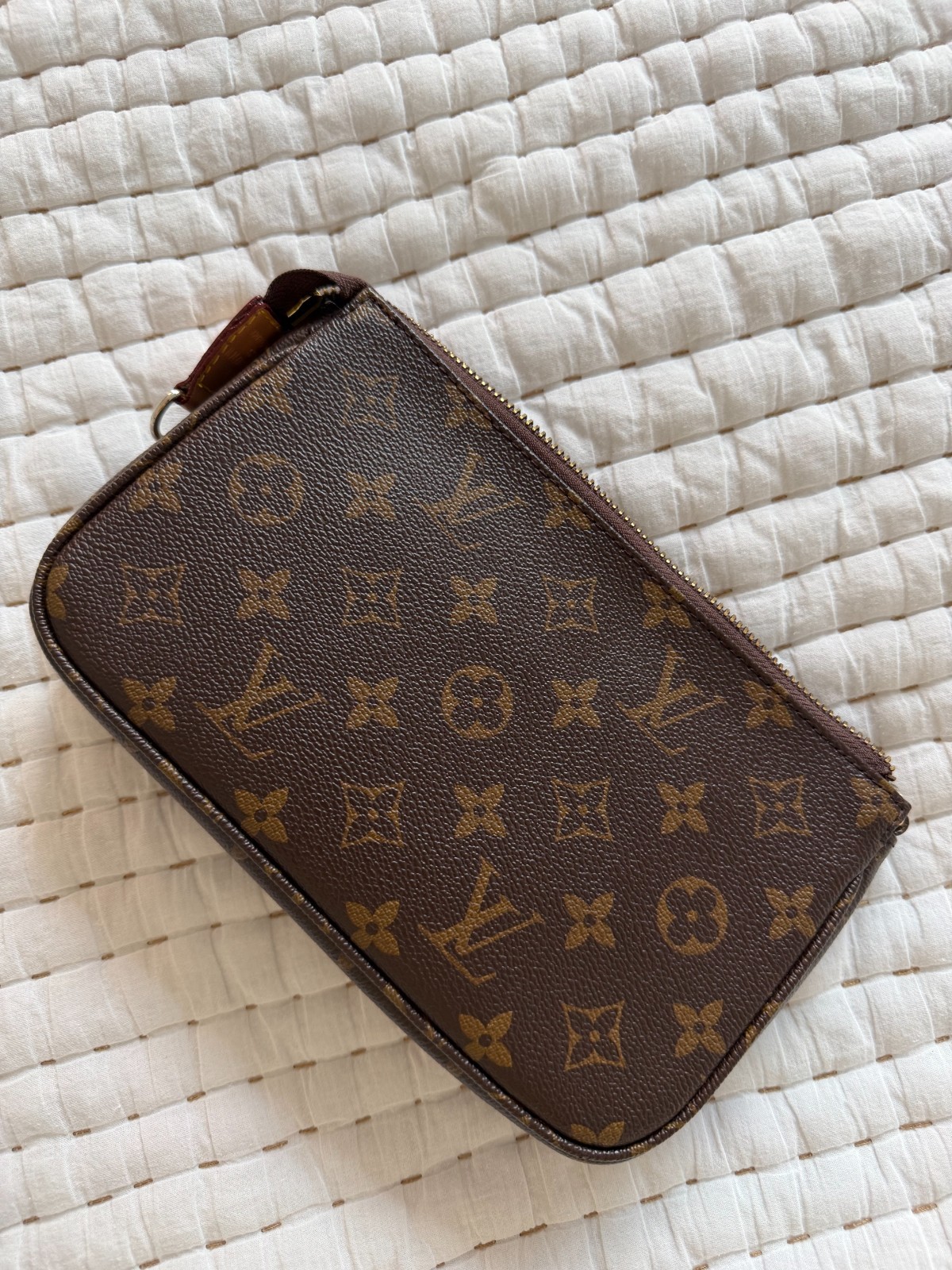 Louis Vuitton Vintage Monogram Pochette Accessoires Pouch Zipper Repair As Is
