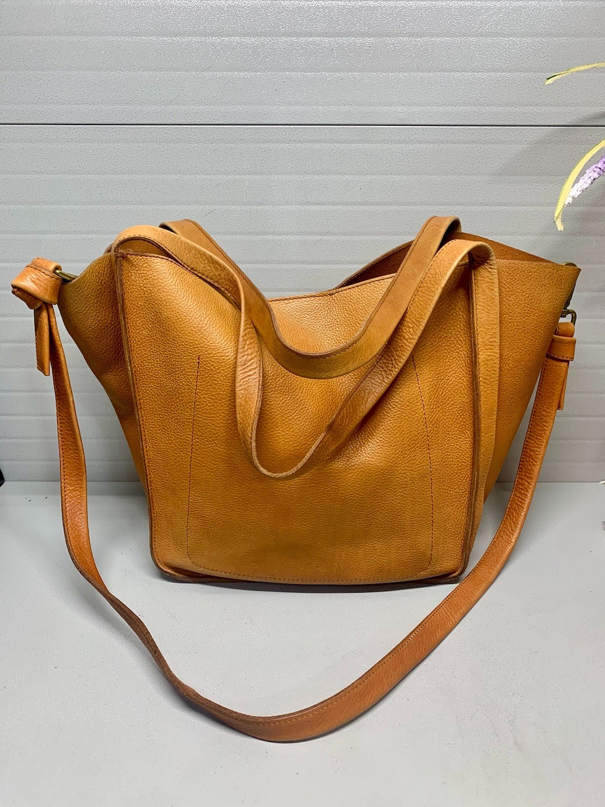 Madewell Sydney Brown Leather Convertible Crossbody Bag ~See Photos