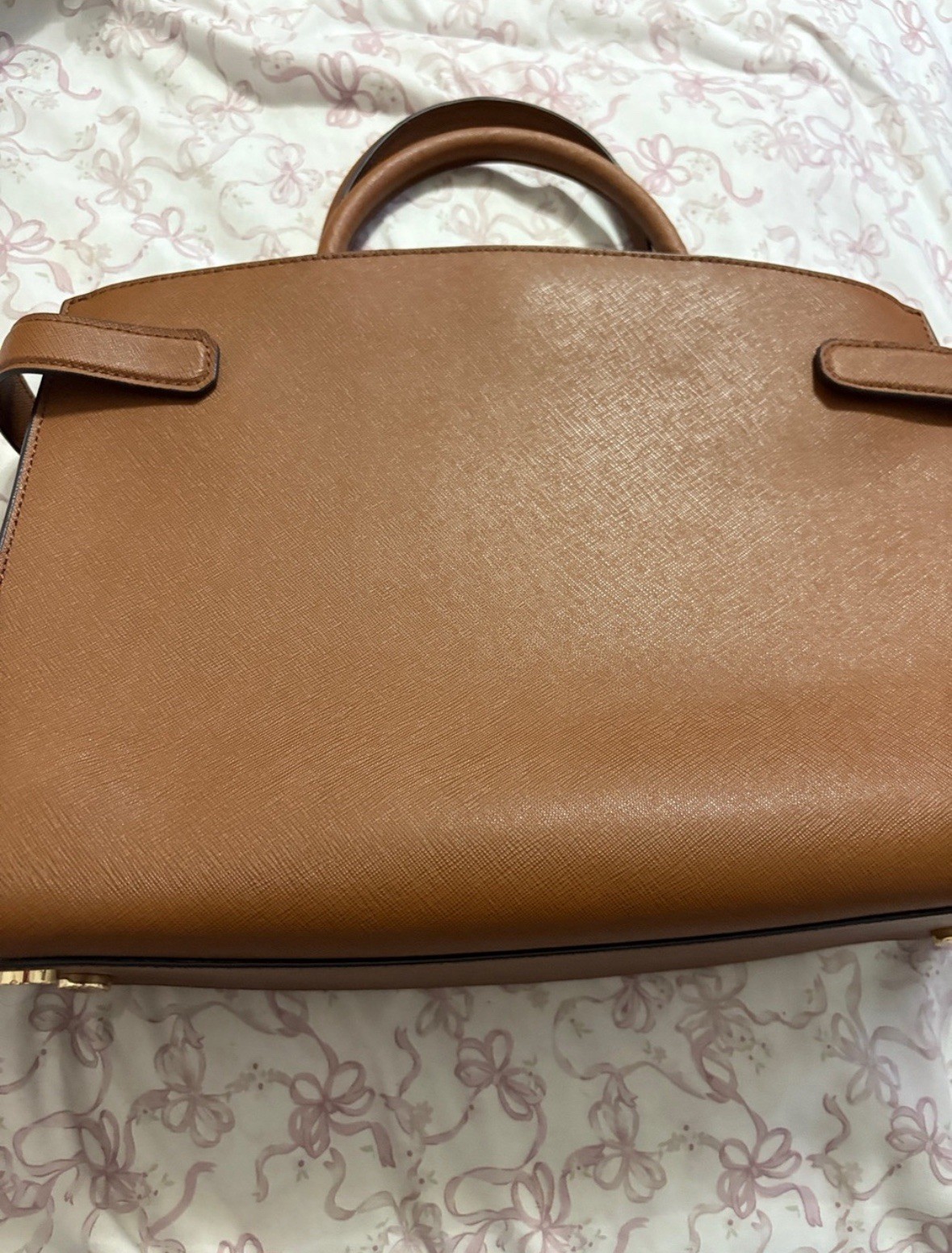 Michael Kors Brown Satchel Top Handle Zip Purse w/ Detachable Adjustable Strap