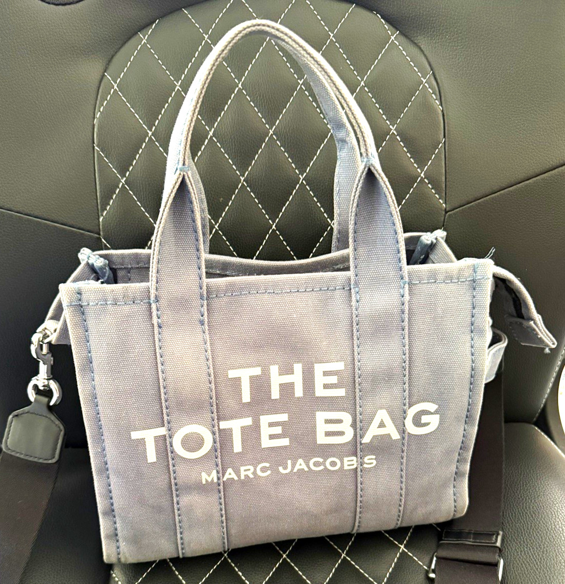 Marc Jacobs The Tote Bag medium Slate Blue Tote w/ Detachable Strap