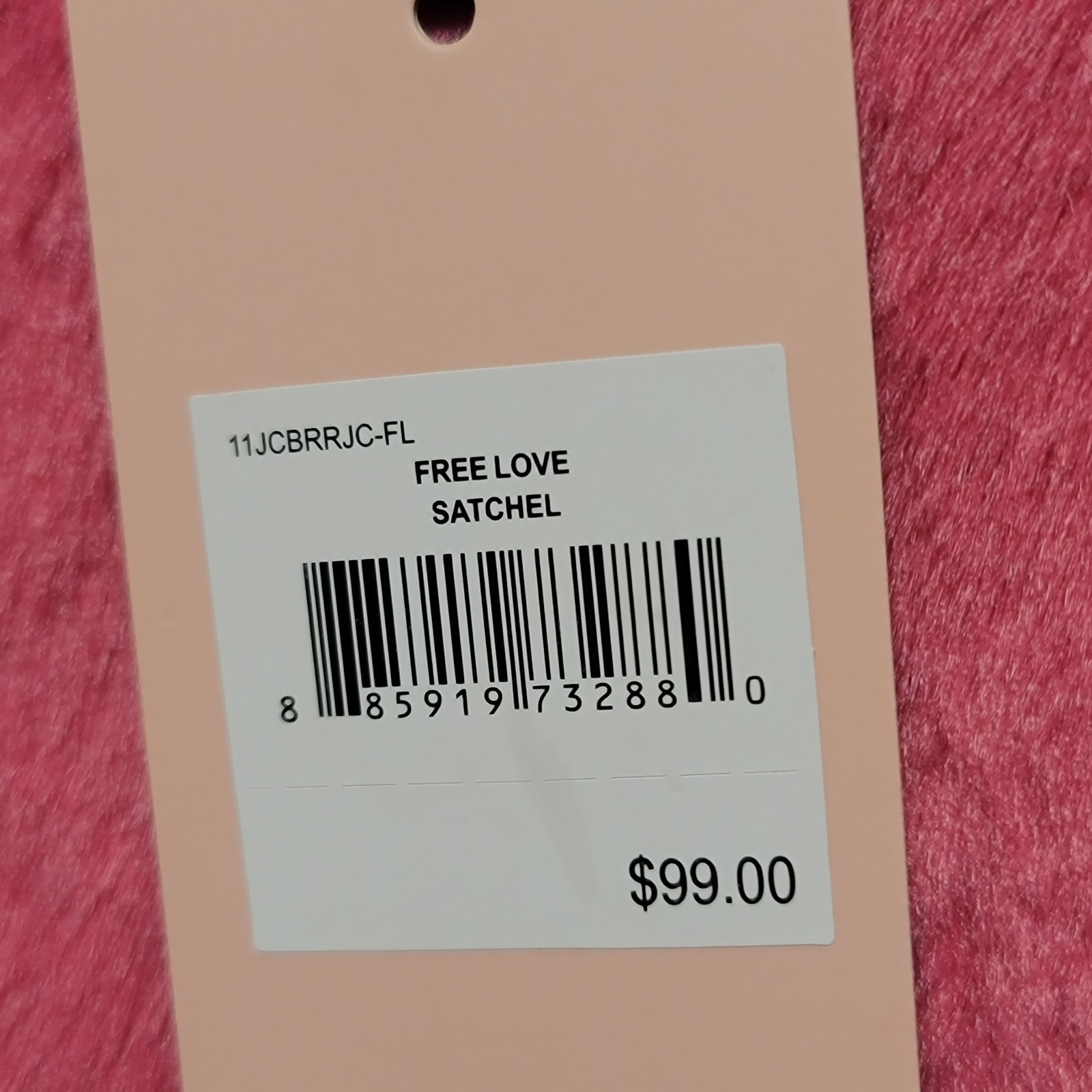 Juicy Couture Free Love Satchel Hot Pink Faux Fur Adjustable Crossbody Strap
