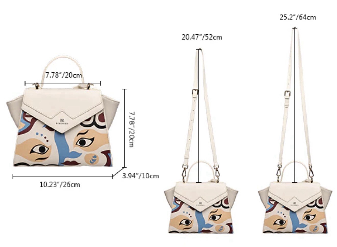 Peking Opera Mask Crossbody Bag Riverich Blue New