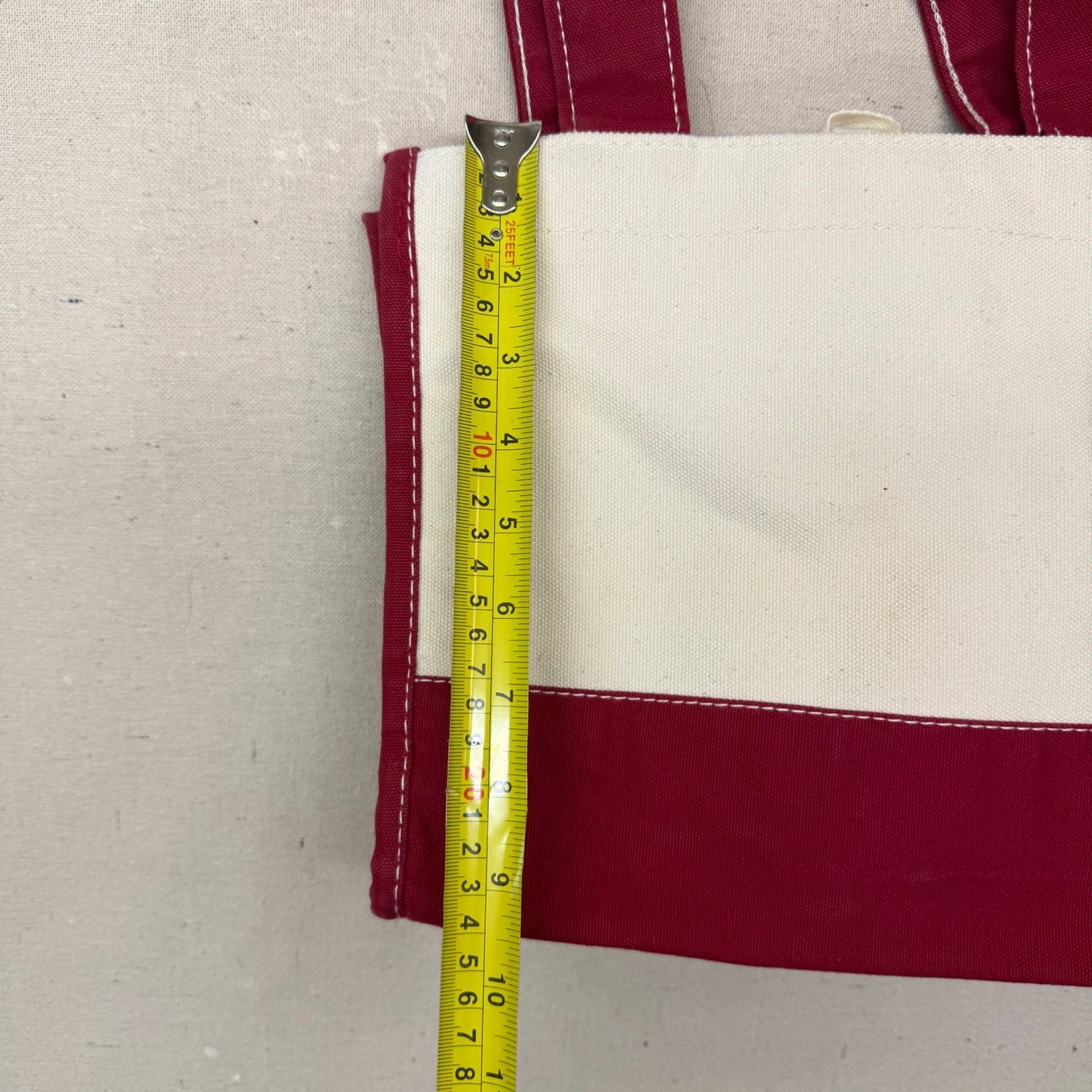 Wells Fargo Mini Boat Tote Bag Canvas Burgundy Cream Stagecoach Small Handbag