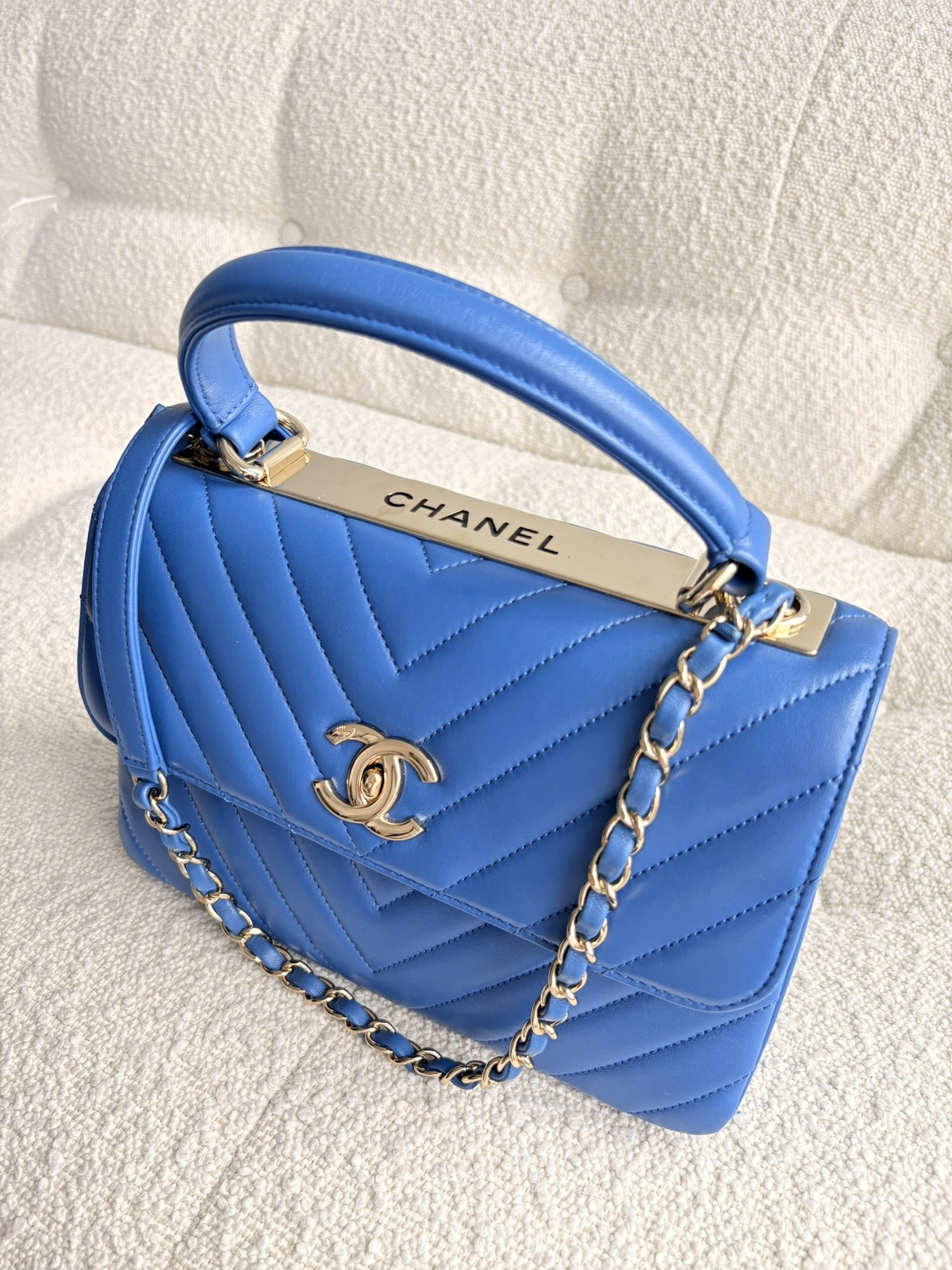 Chanel Trendy Chevron-Quilted Shoulder/Hand Bag