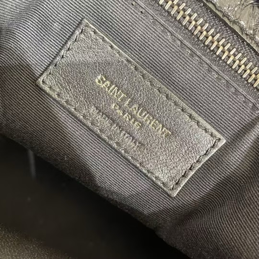 Saint Laurent Niki Medium Black Crinkled Calfskin Chevron Shoulder Crossbody Bag