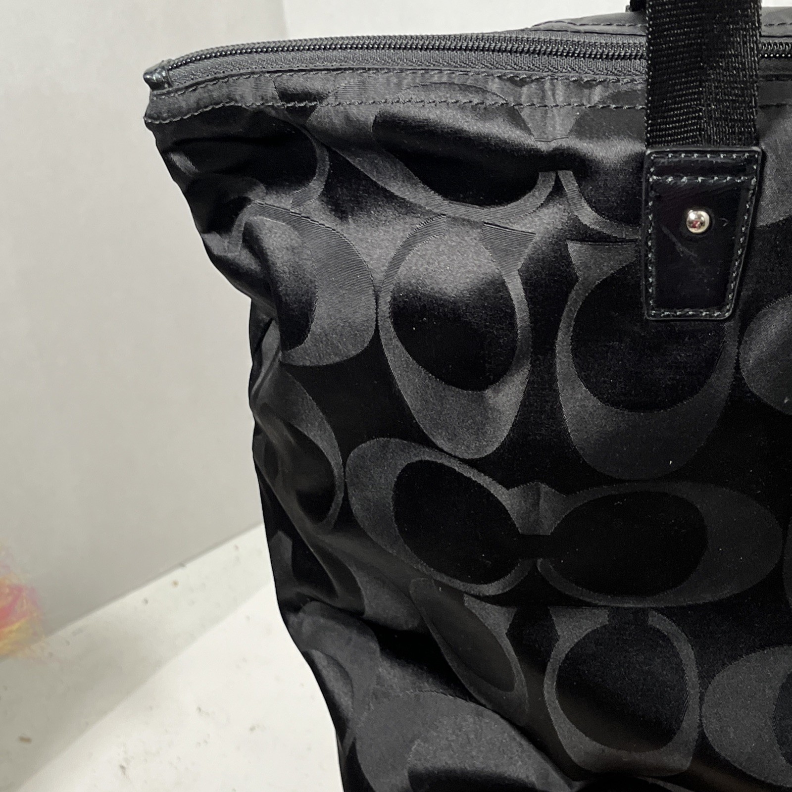NWOT COACH Getaway Signature Nylon Packable Weekender Tote Black F77321