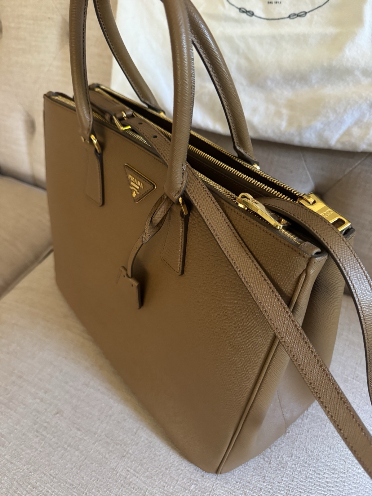 Stunning Prada Handbag With Cards And Cover. Worn Twice.