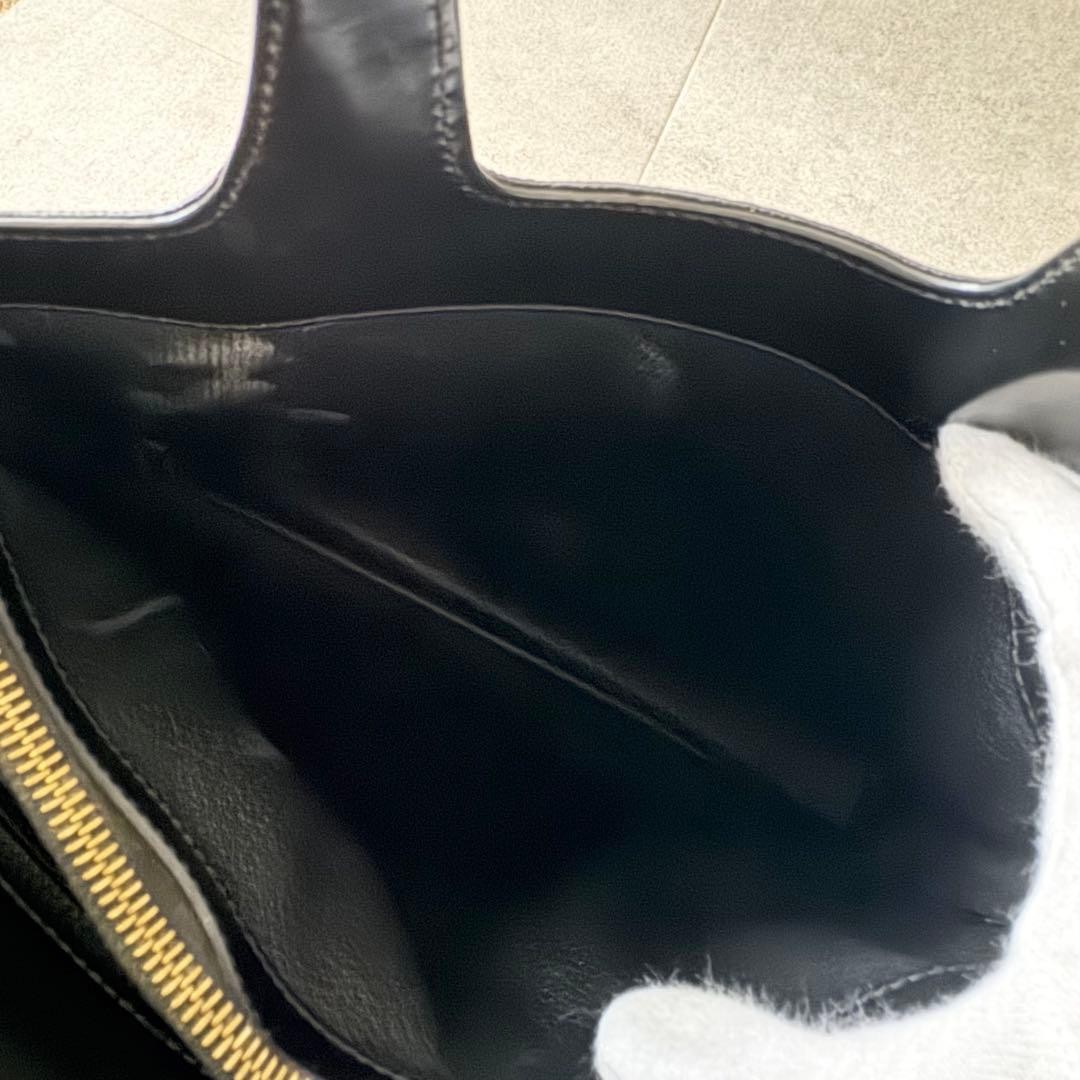 CELINE Pre-Owned Black Macadam Handbag Dark Brown All Over Pattern Pvc