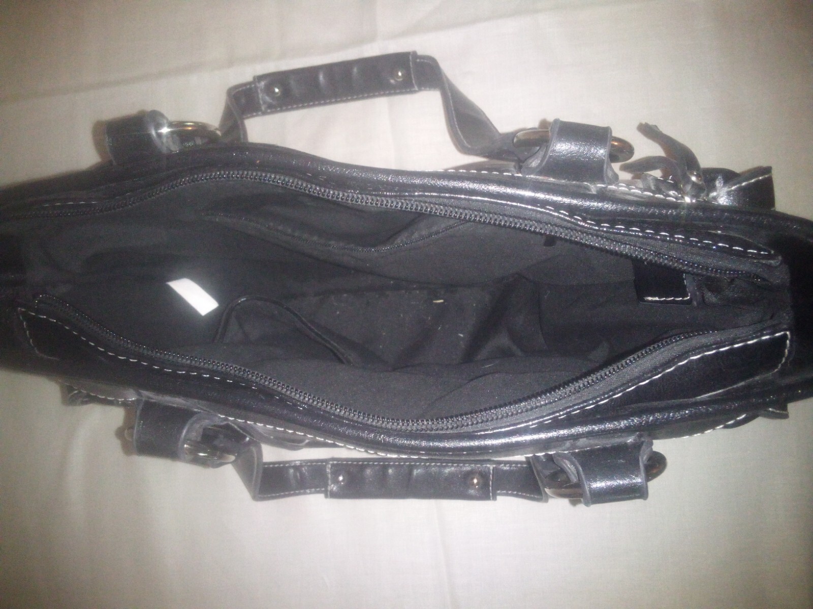 Midnight Velvet Classy Black Patterned Purse Thick Faux Leather w Animal Prints