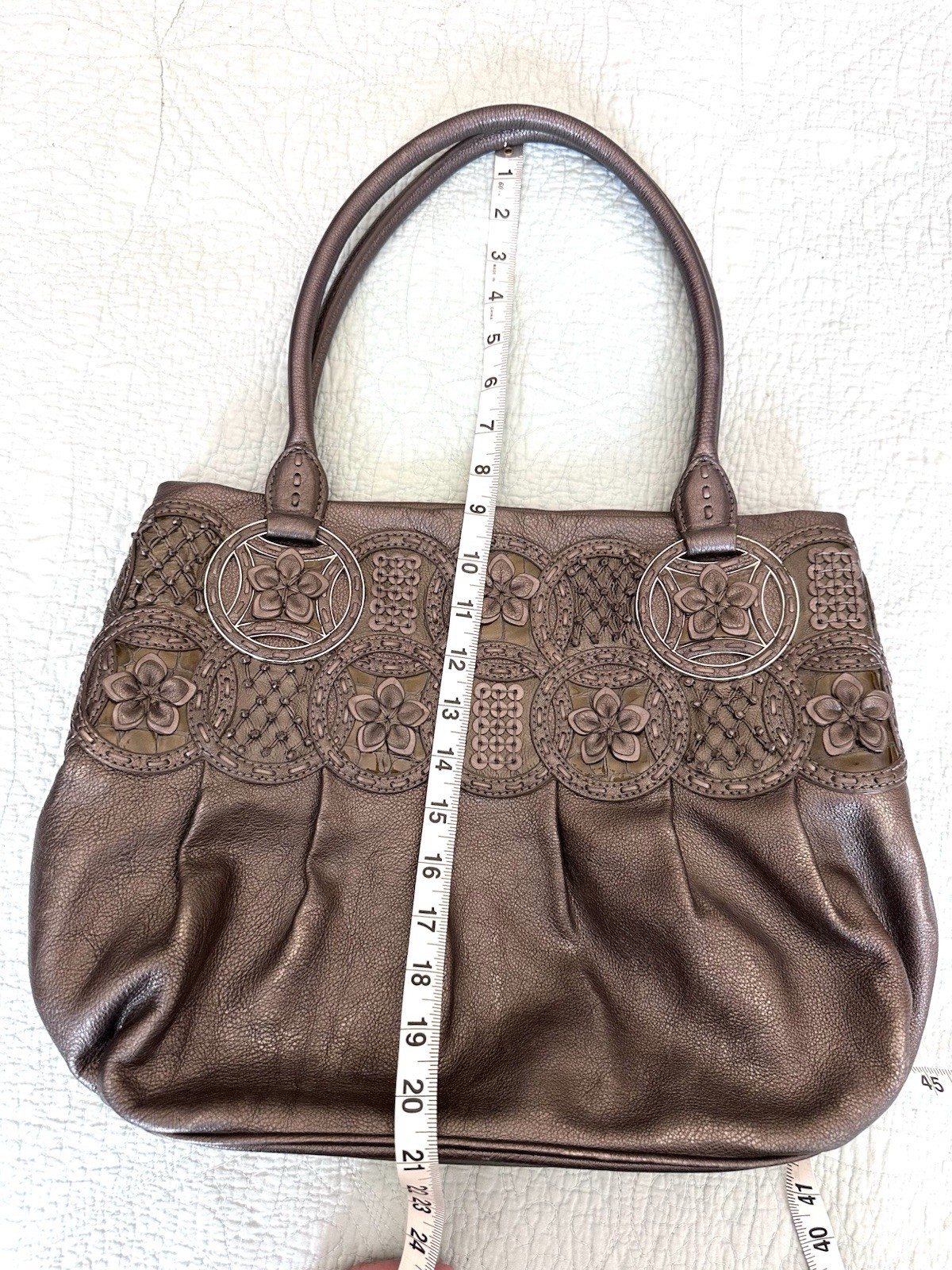 Brighton Nala Pewter Leather Handbag Masterpiece Collection