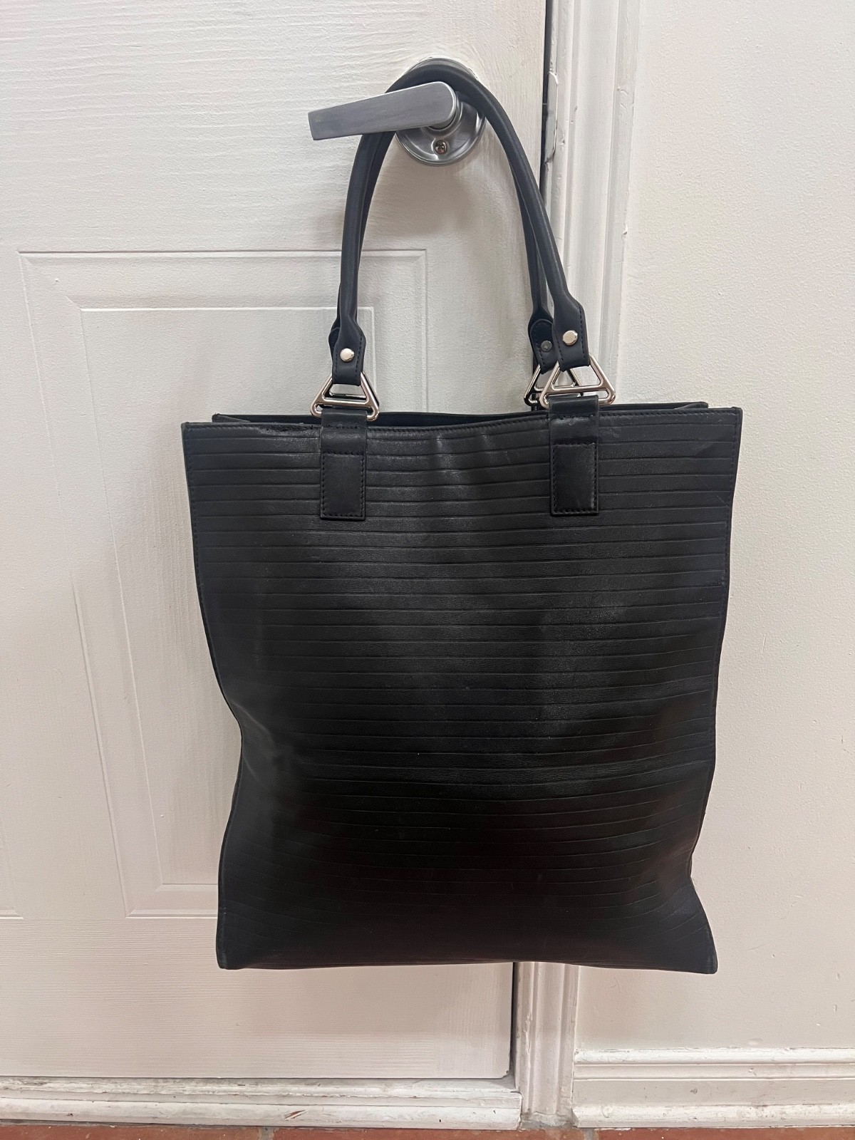 Authentic Dior Homme Pleated Leather Tote Bag, a minimalist