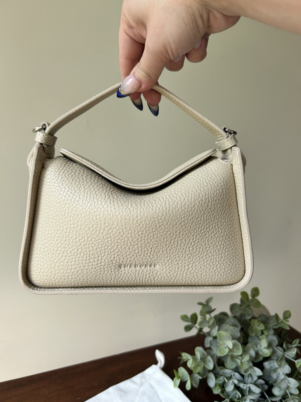 The Horse Mini Clementine Bag in Oat with Silver Hardware Crossbody