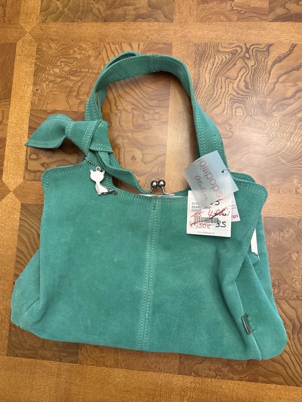 Lollipops Atelier Terra Shop Green Shoulder Suede Bag NWT